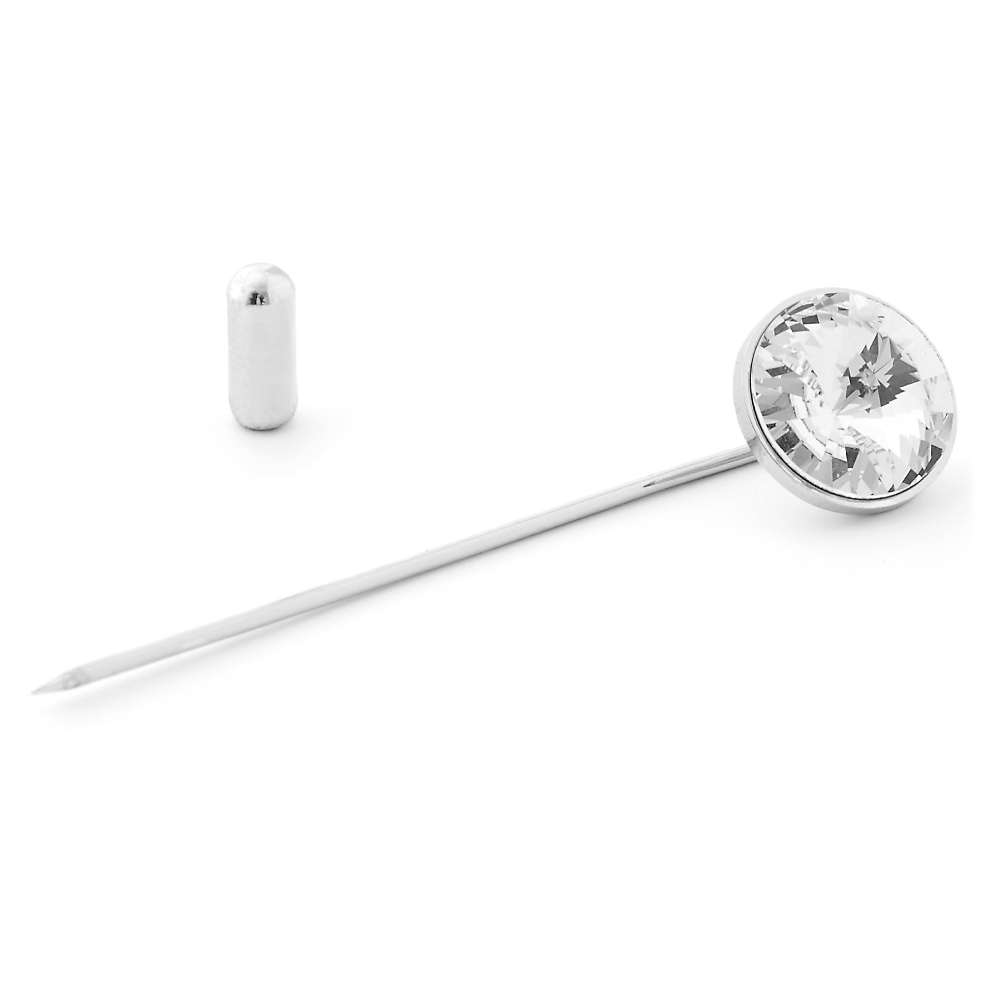 Wytworna srebrzysta szpilka do klapy - 2