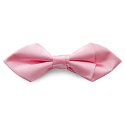 Shiny Baby Pink Basic Pointy Pre-Tied Bow Tie