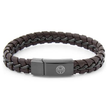 Brown Weave Leather Bracelet