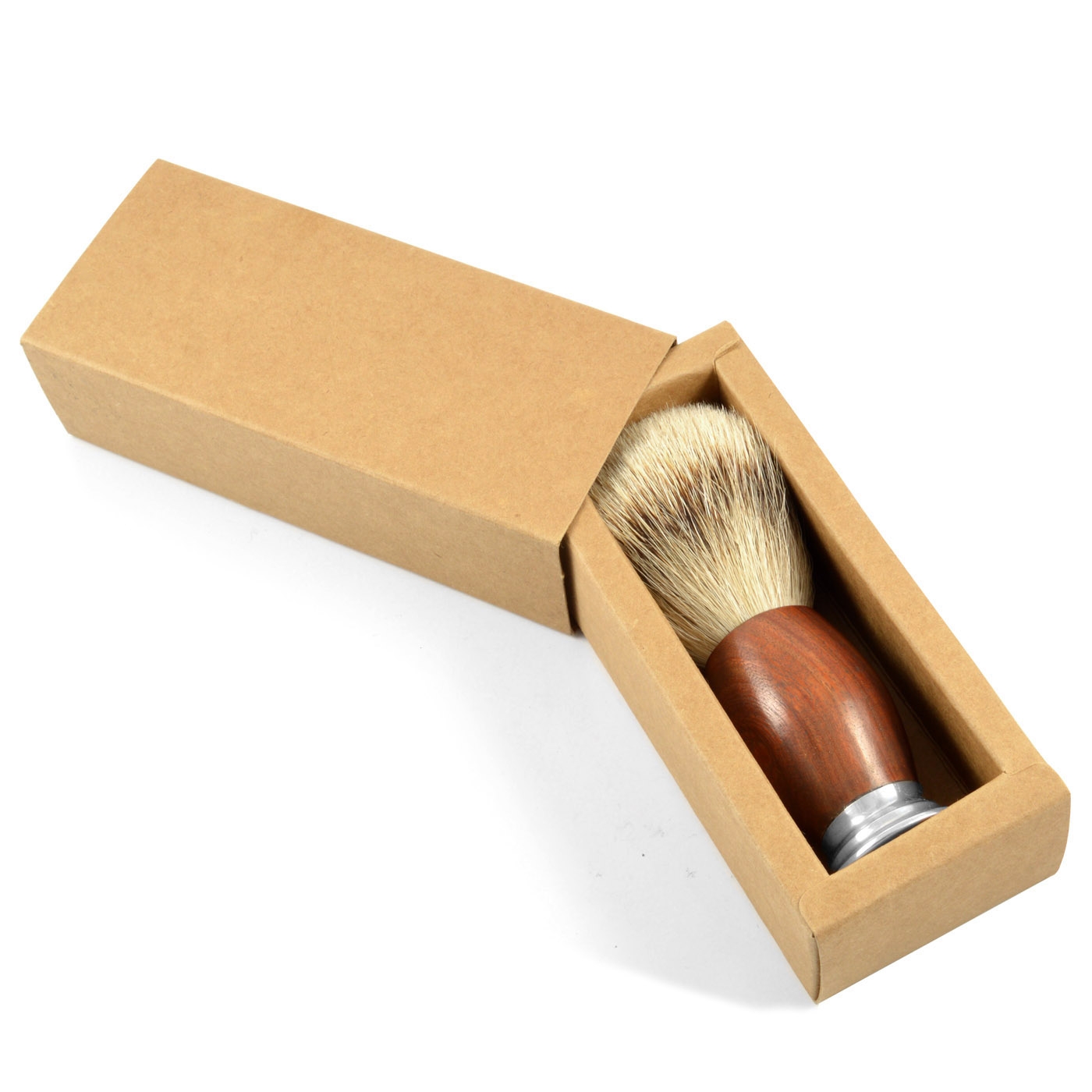 Oвална четка за бръснене силвъртип oт червен дъб - 3