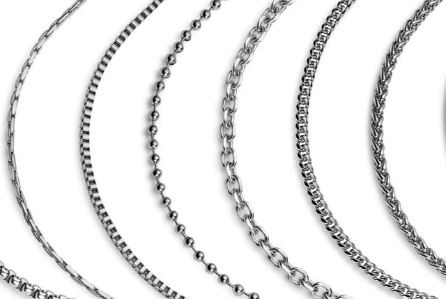 Find the perfect chain type with our comprehensive guide to the 9 most popular necklace chain links for men. From silver Figaro to steel anchor chains.