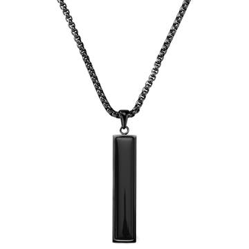 Orisun | Halskette mit schwarzem Onyx-Linien-Anhänger