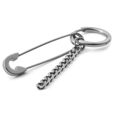 Floyd Stål Sikkerhedsnål Charm Hoop Ørering Floyd Stål Sikkerhedsnål Charm Hoop Ørering
