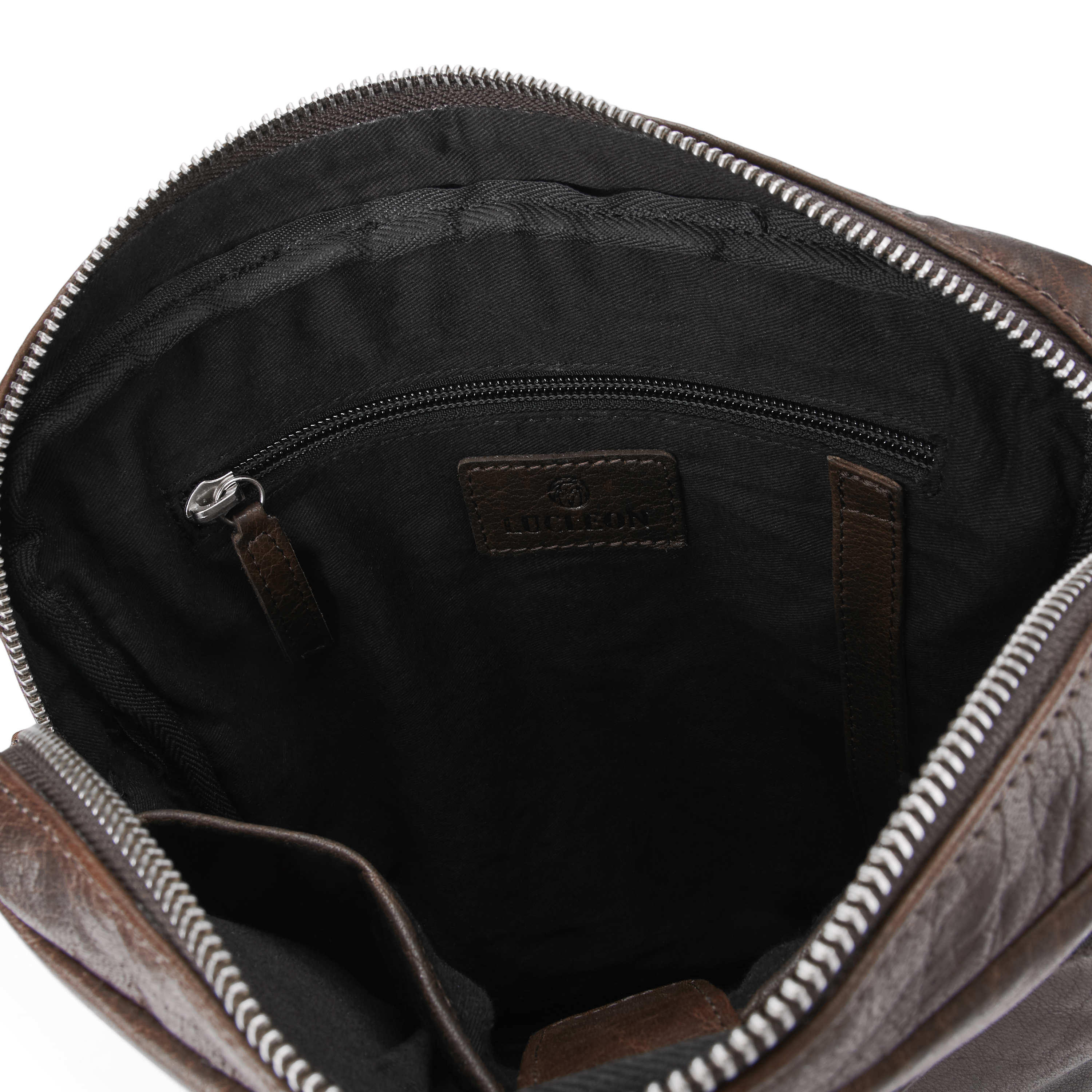 Bolso urbano clásico de cuero marrón Montreal - 14