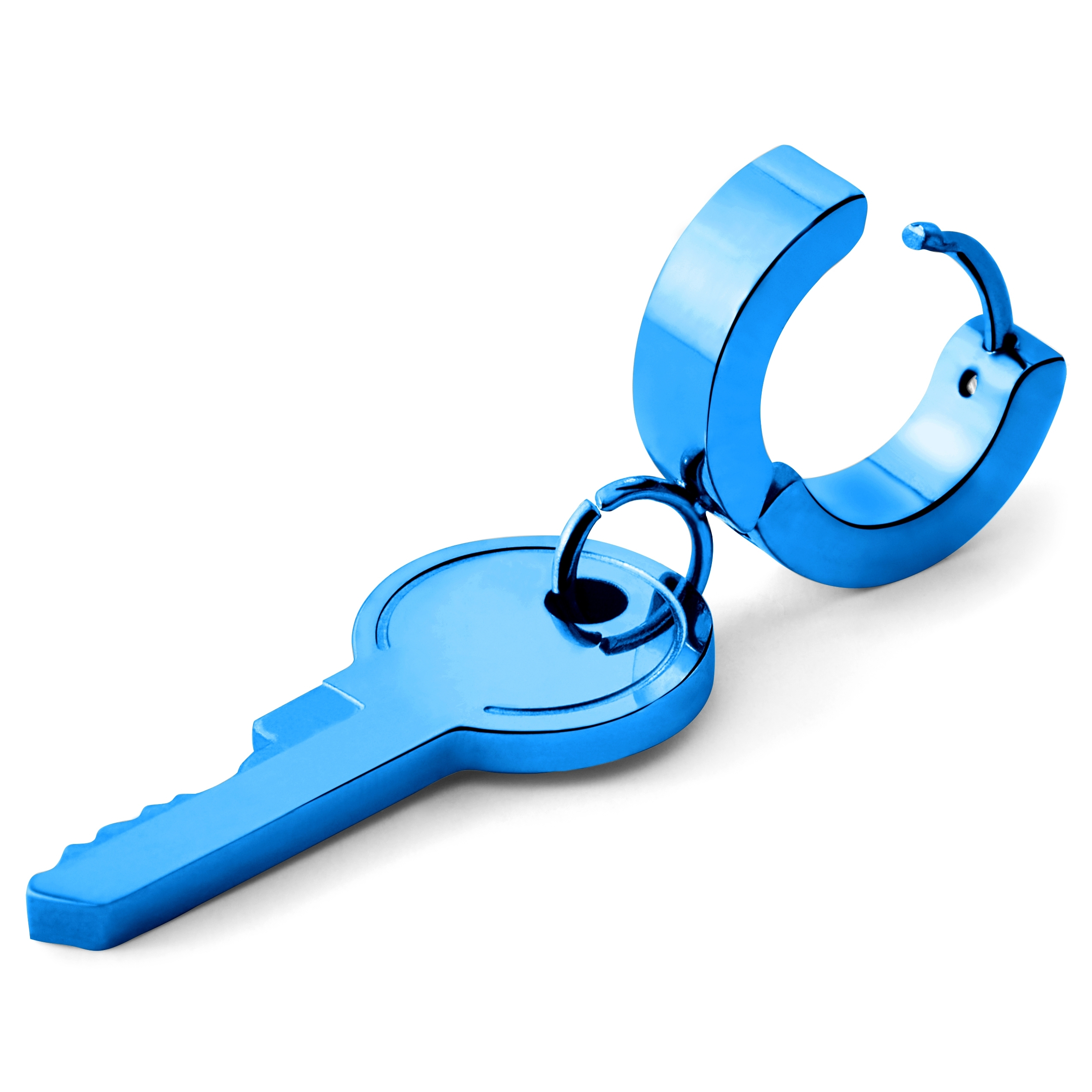 Floyd Blue Key Pendant Hoop Earring - 2