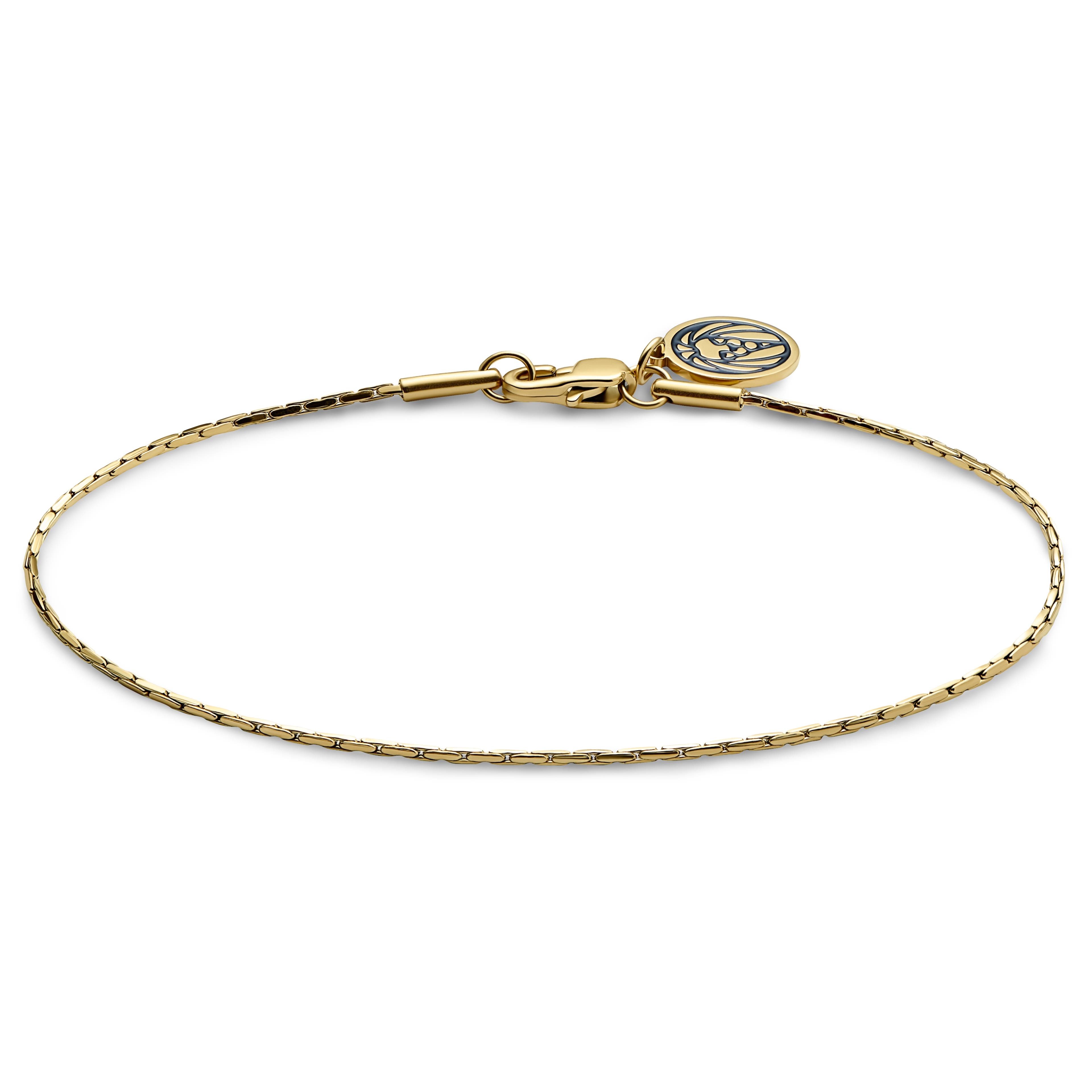 Essentials | Pulseira Veneziana Retangular Dourada de 1 mm