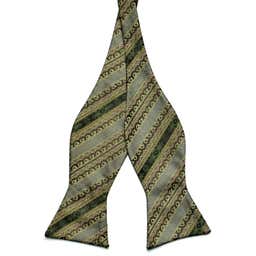 Army & Forest Green Patterned Microfiber Self-Tie Bow Tie