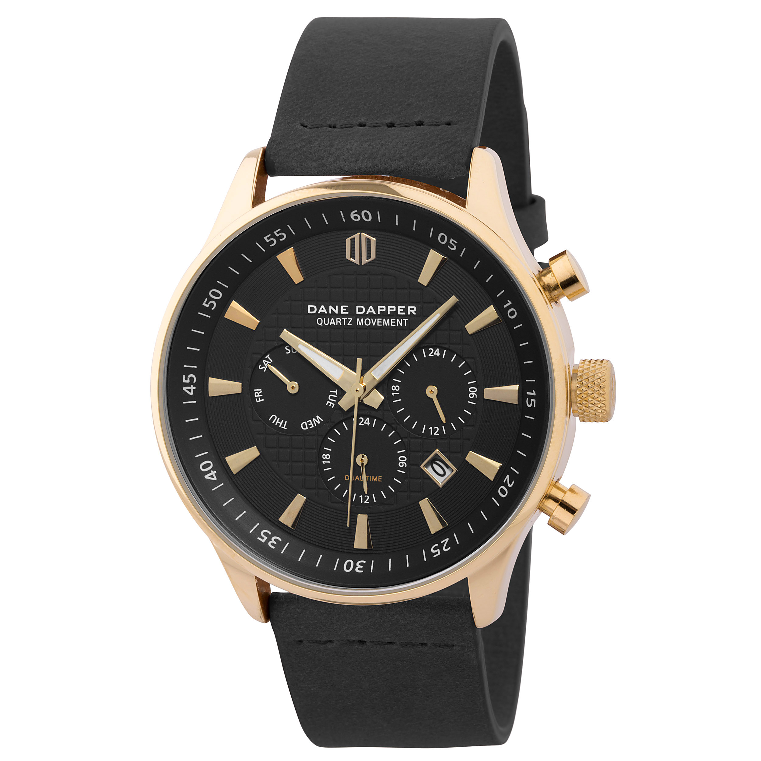 Black & Gold-Tone Accents Troika Watch - 1