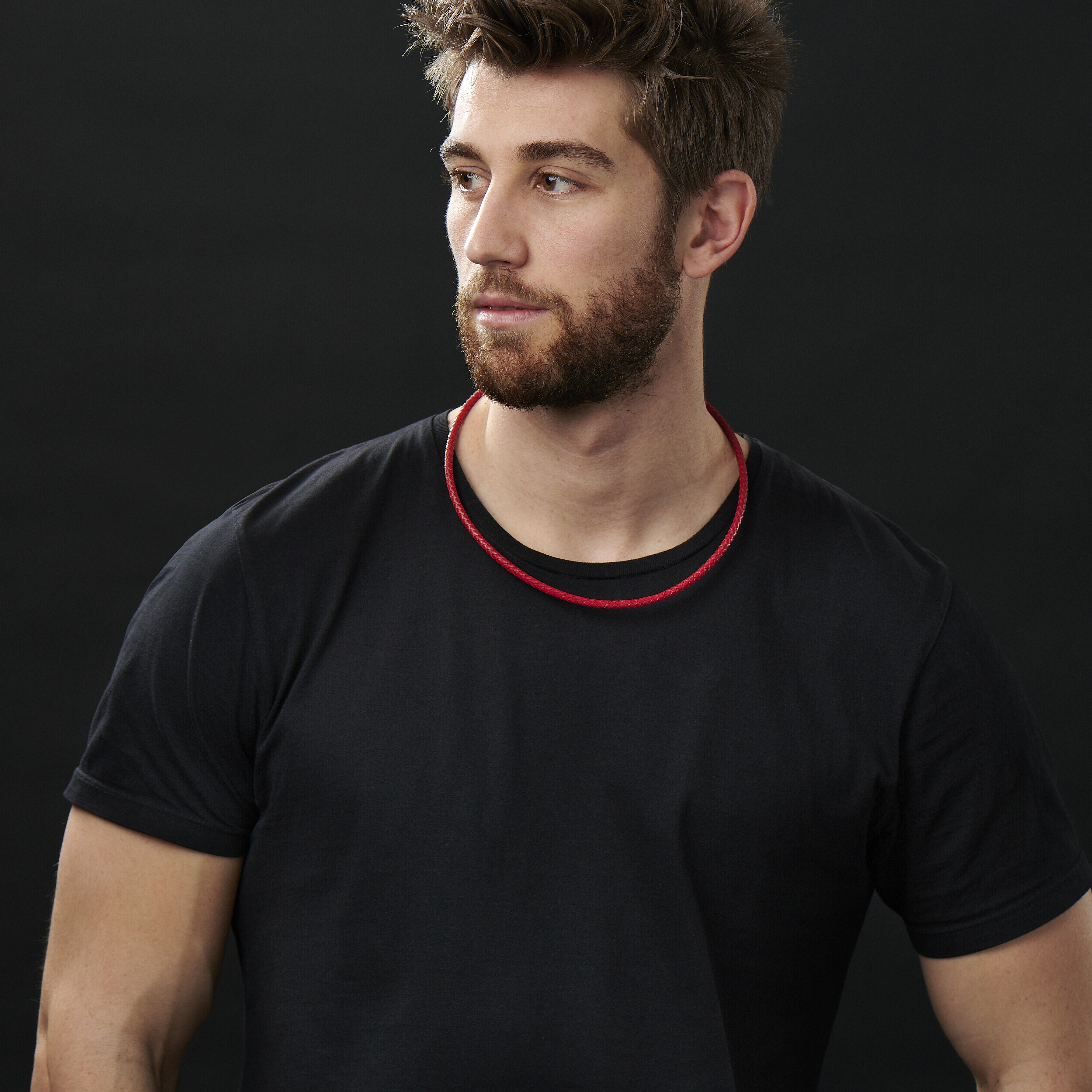 Rote Gewebte Lederkette 5 mm - 4