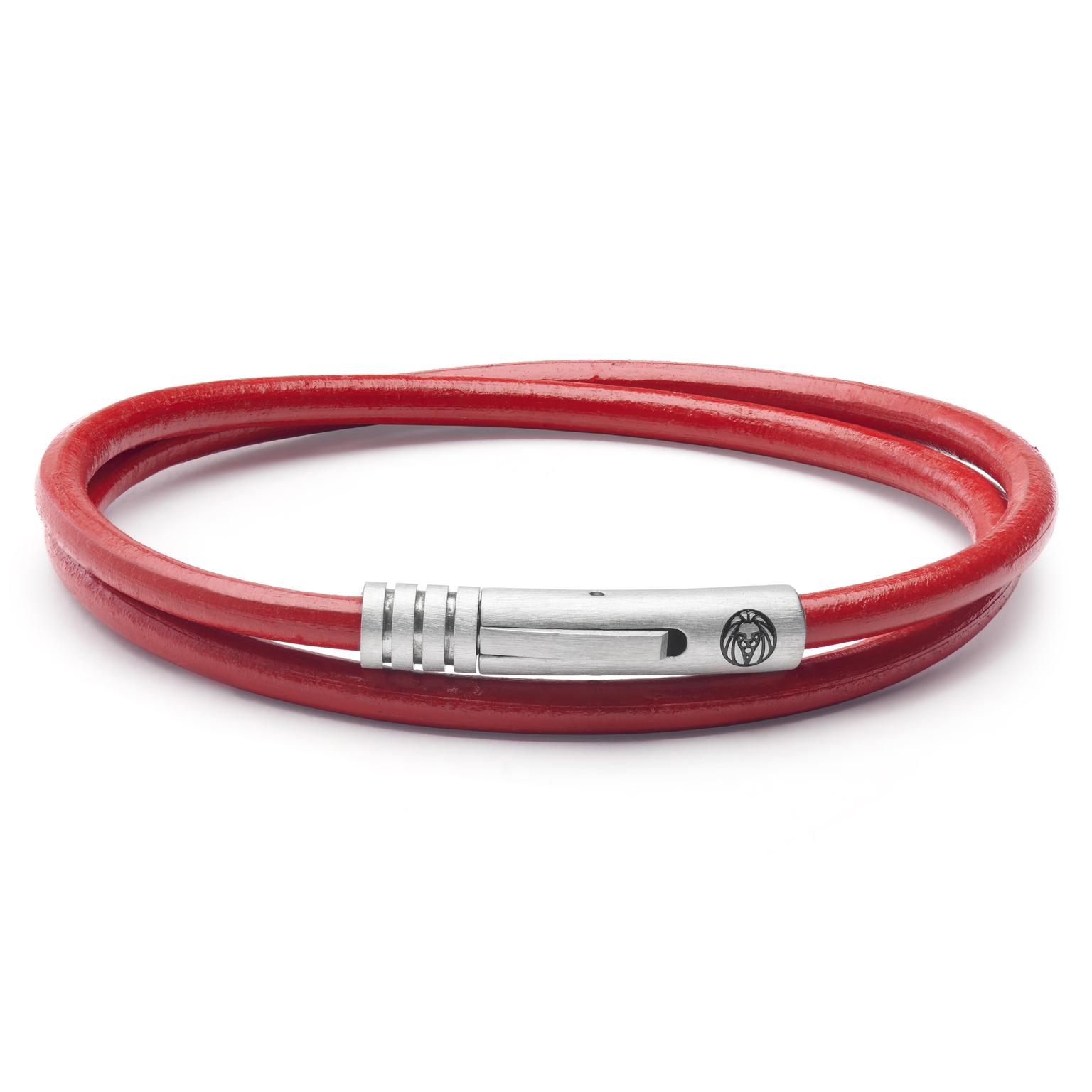 Collins | Pulsera envolvente de cuero roja sencilla Collins | Pulsera envolvente de cuero roja sencilla