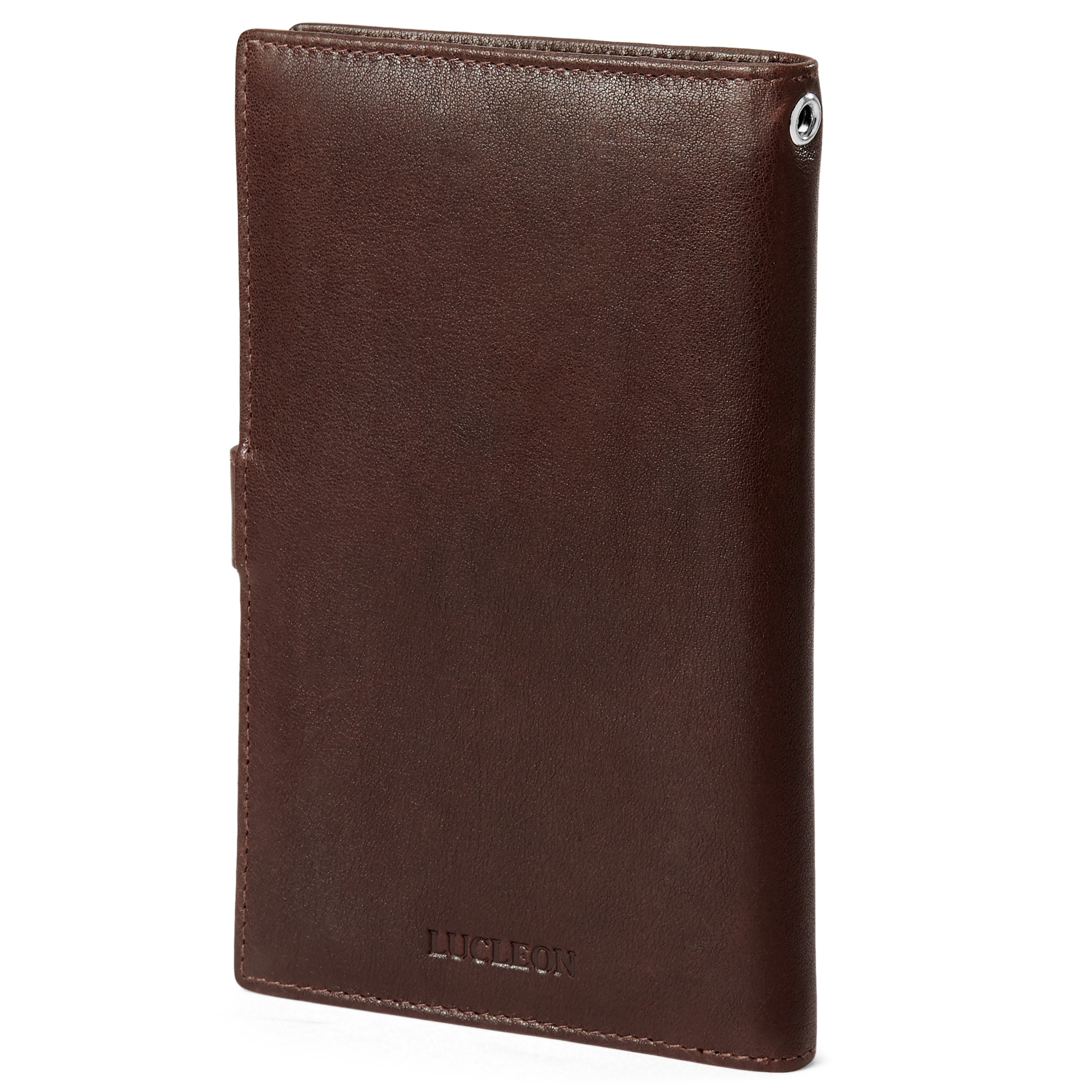 Portefeuille Lake anti RFID en cuir marron foncé - 6