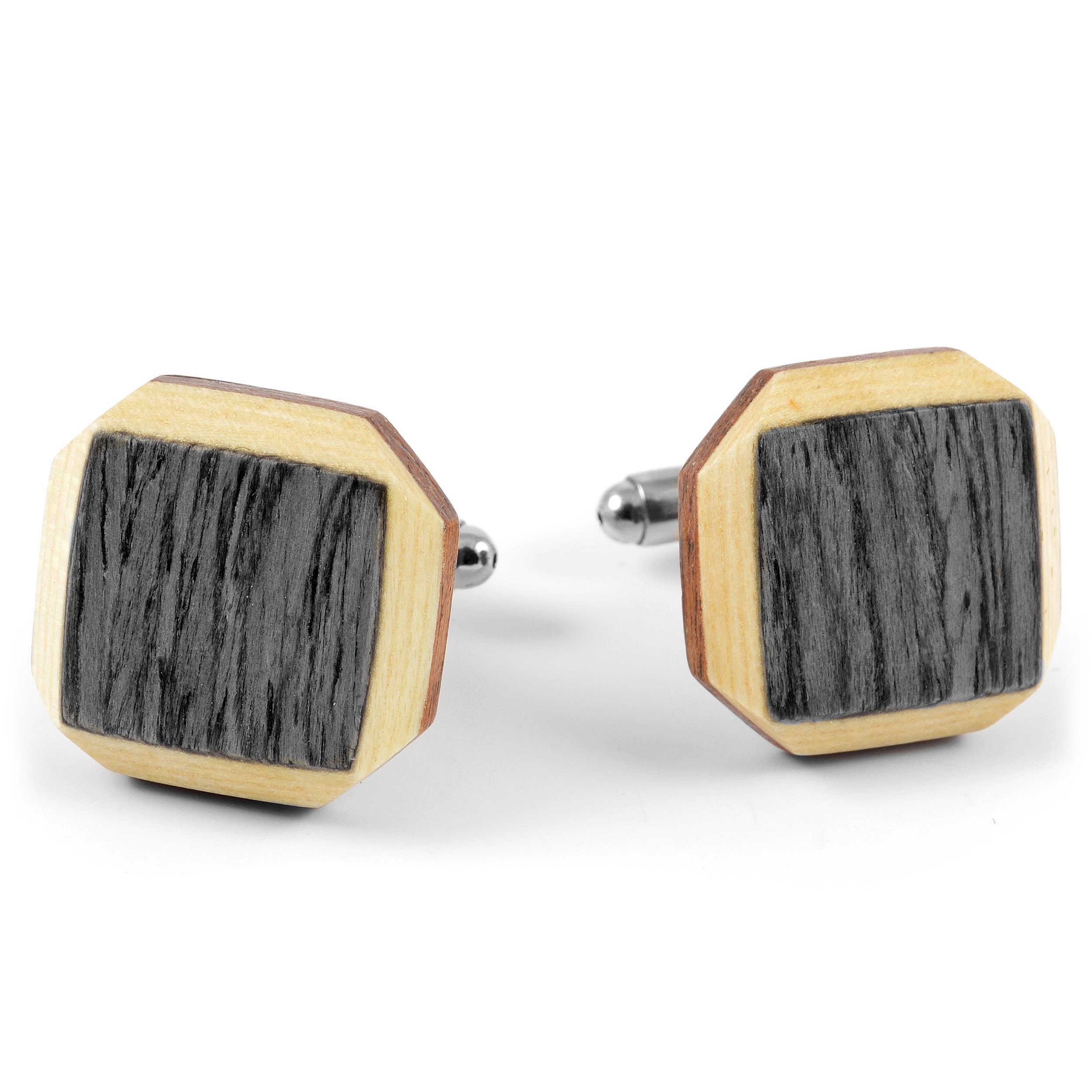 Tweed Wood Cufflinks - 1
