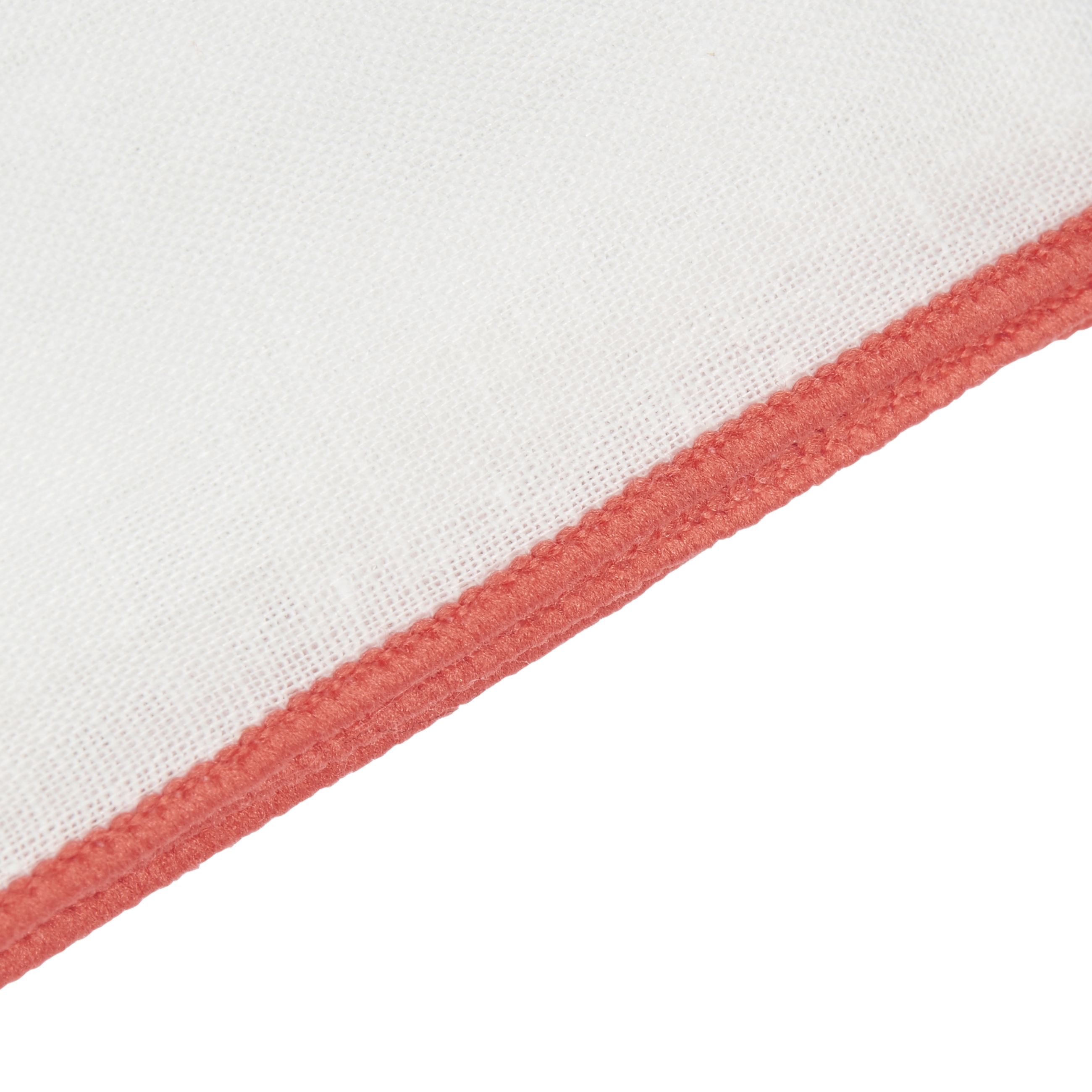 Pochette de costume blanche à bords corail - 2