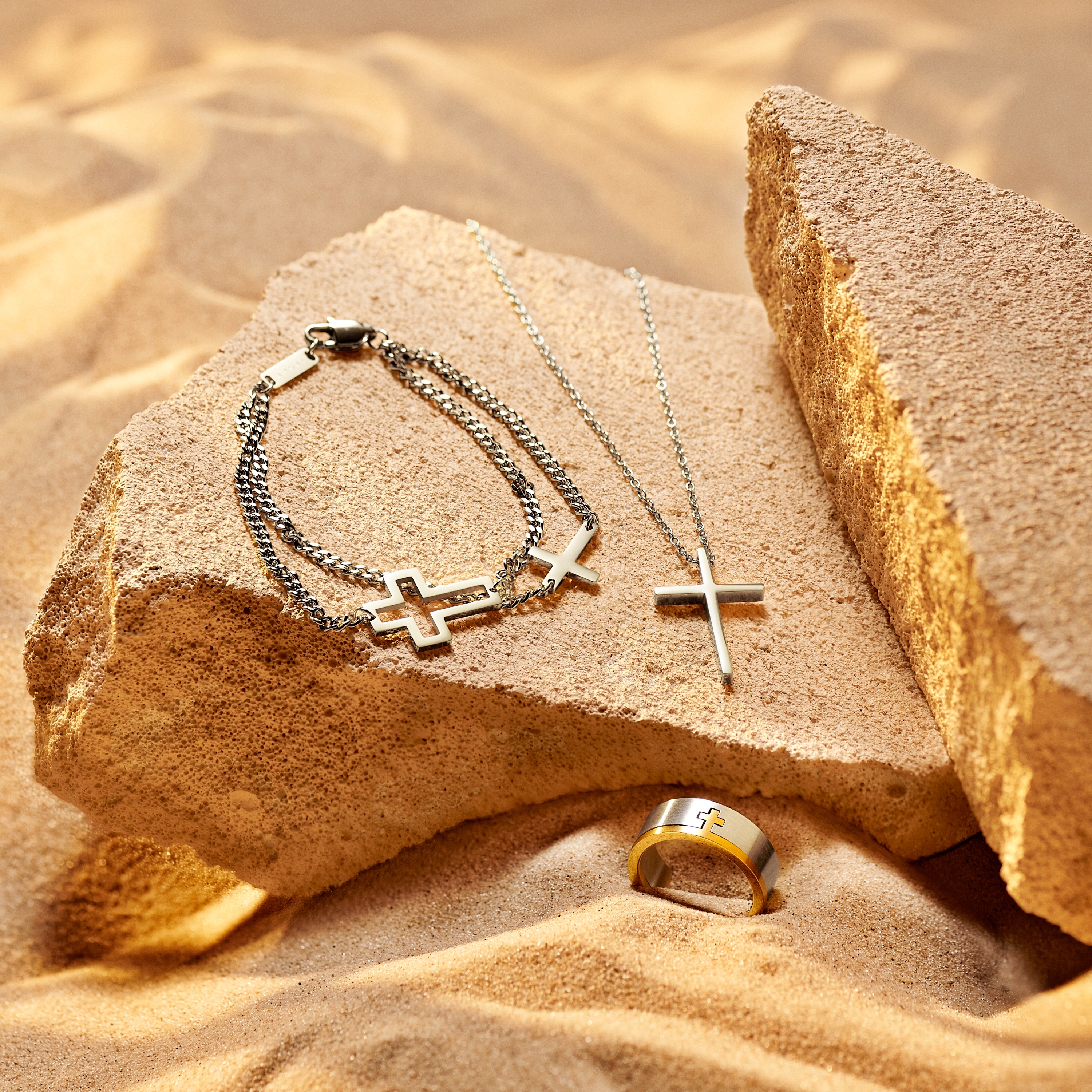 Unity | Silver-tone Stainless Steel Cross Necklace - 3