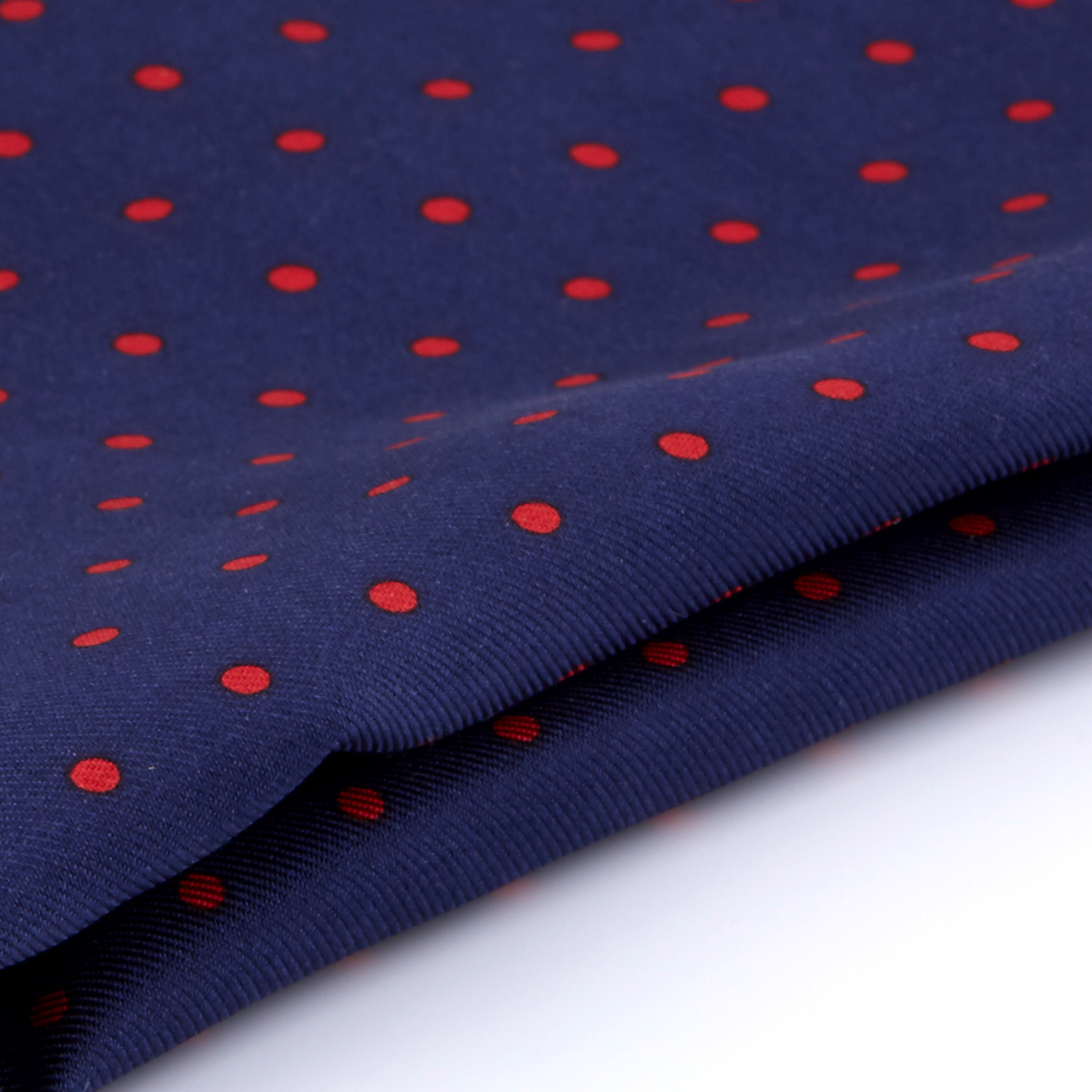 Marineblått Prikket Silkelommetørkle - 2