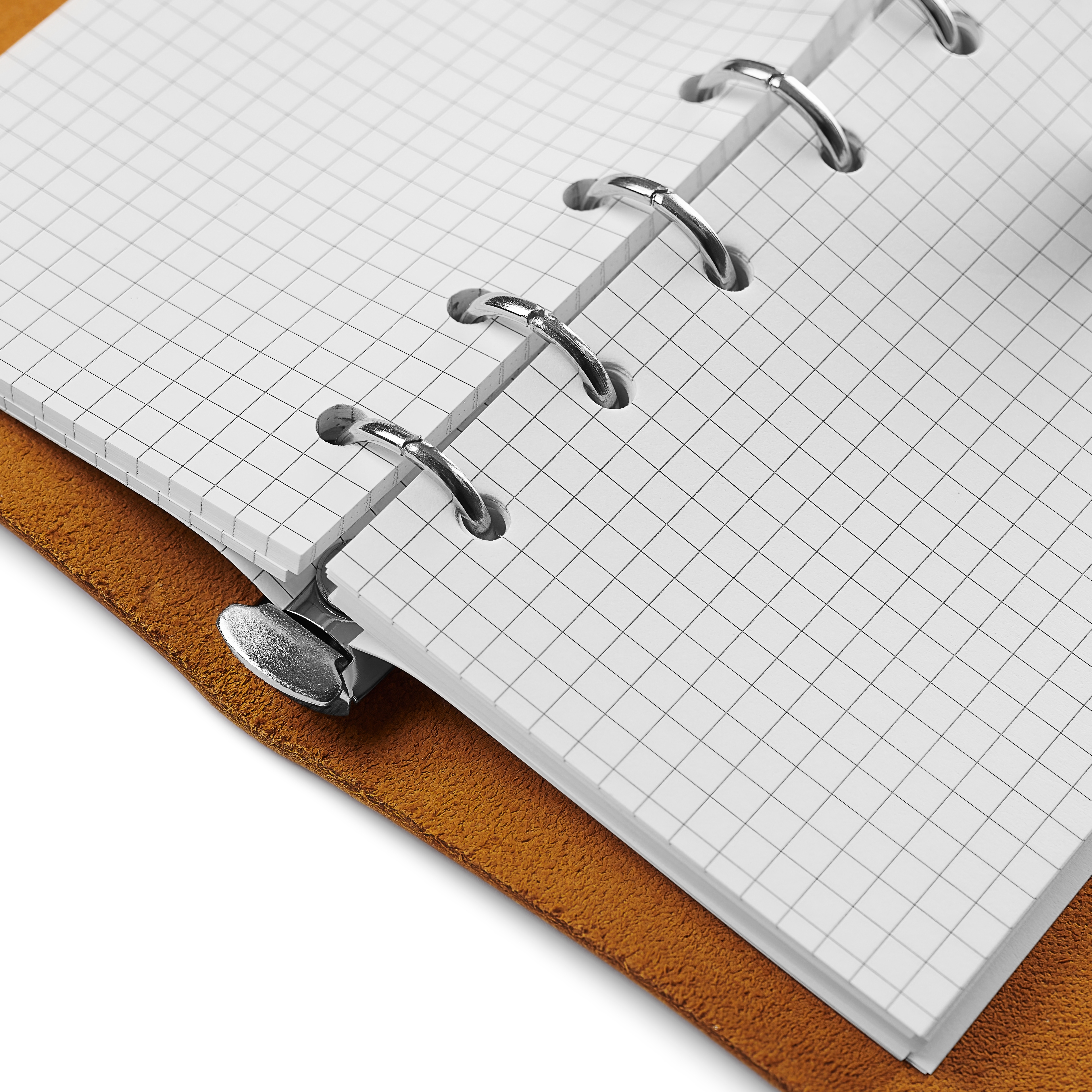 Notesbog | Lysebrunt læder | Knap spænde - 5