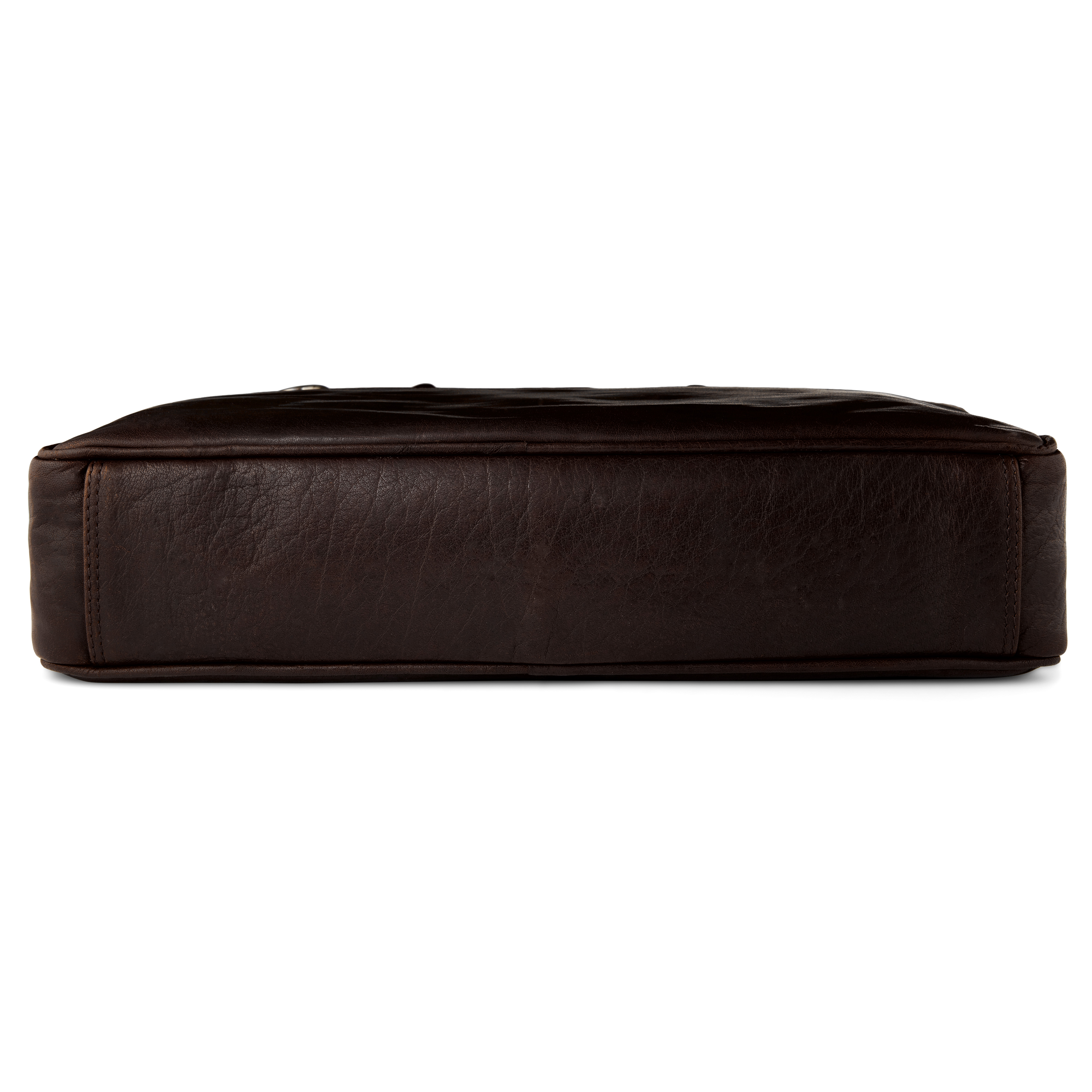Montreal Executive Bruine Leren Tas met Dubbele Rits - 8
