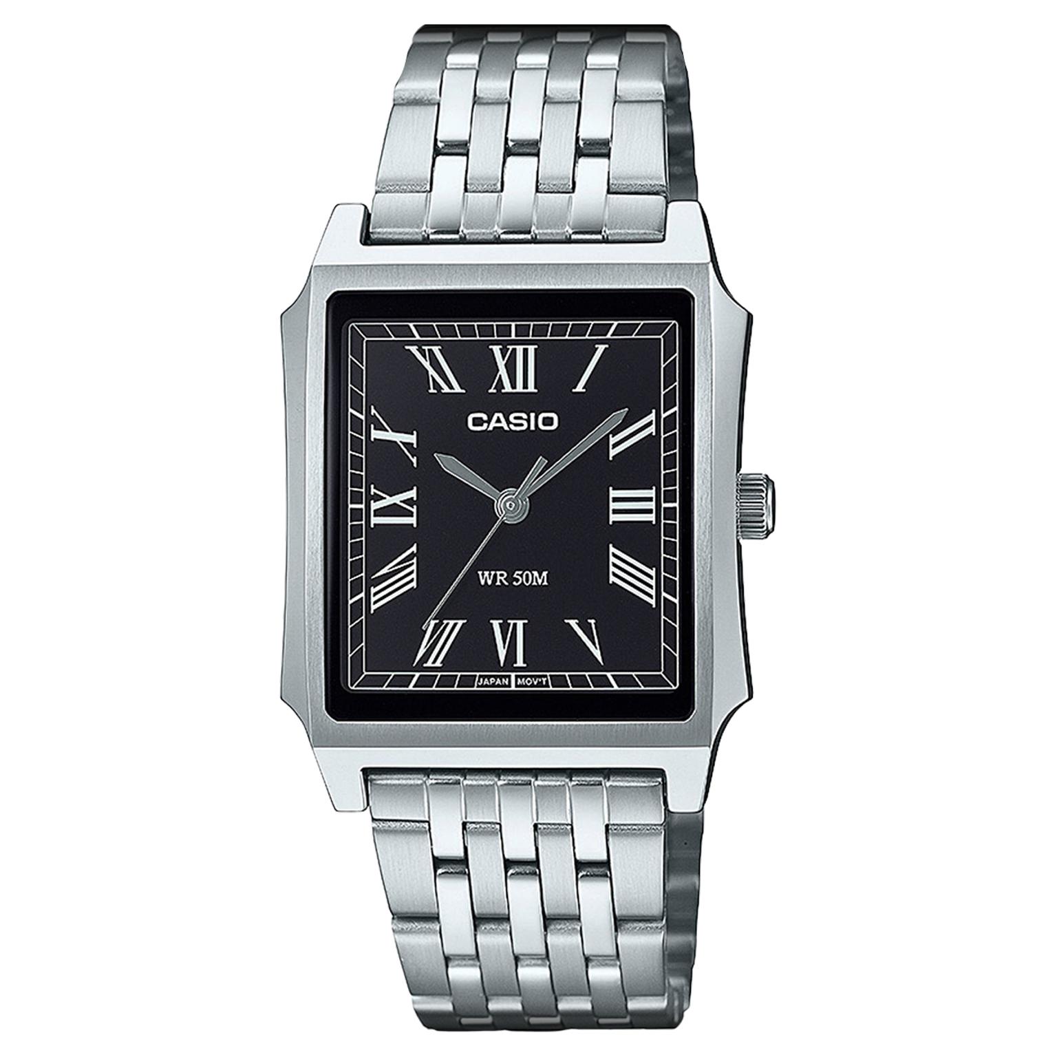 Casio Timeless MTP-B190D-1BVEF sidabro spalvos nerūdijančio plieno kvarcinis laikrodis Casio Timeless MTP-B190D-1BVEF sidabro spalvos nerūdijančio plieno kvarcinis laikrodis