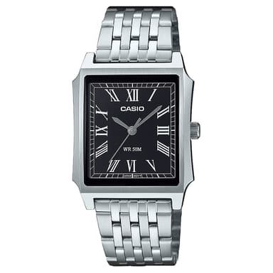 Casio Timeless MTP-B190D-1BVEF zilverkleurig kwartshorloge van roestvrij staal Casio Timeless MTP-B190D-1BVEF zilverkleurig kwartshorloge van roestvrij staal