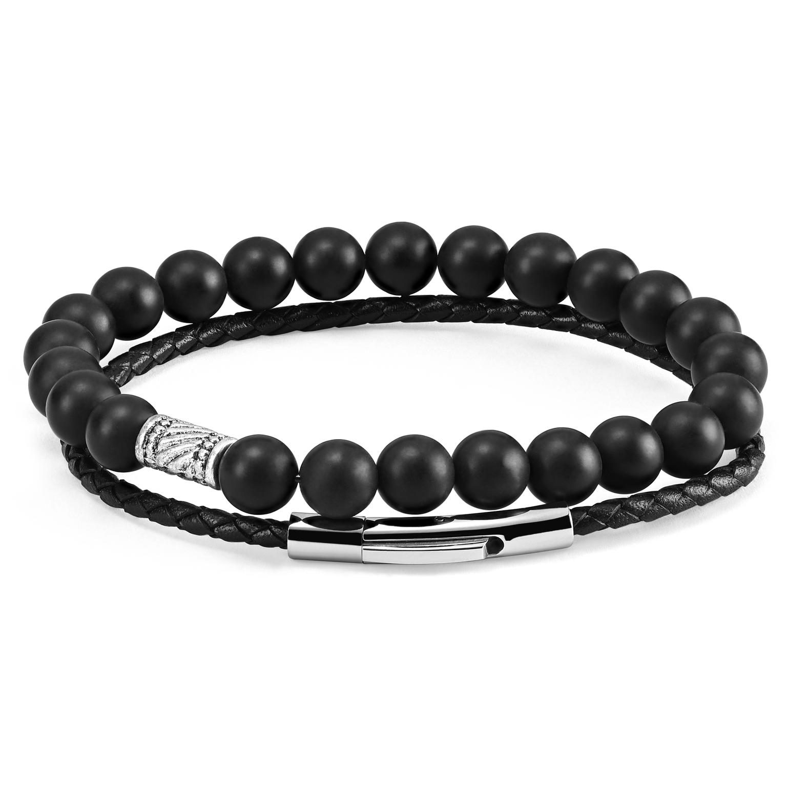 Pulsera de piedra negra Galio Pulsera de piedra negra Galio