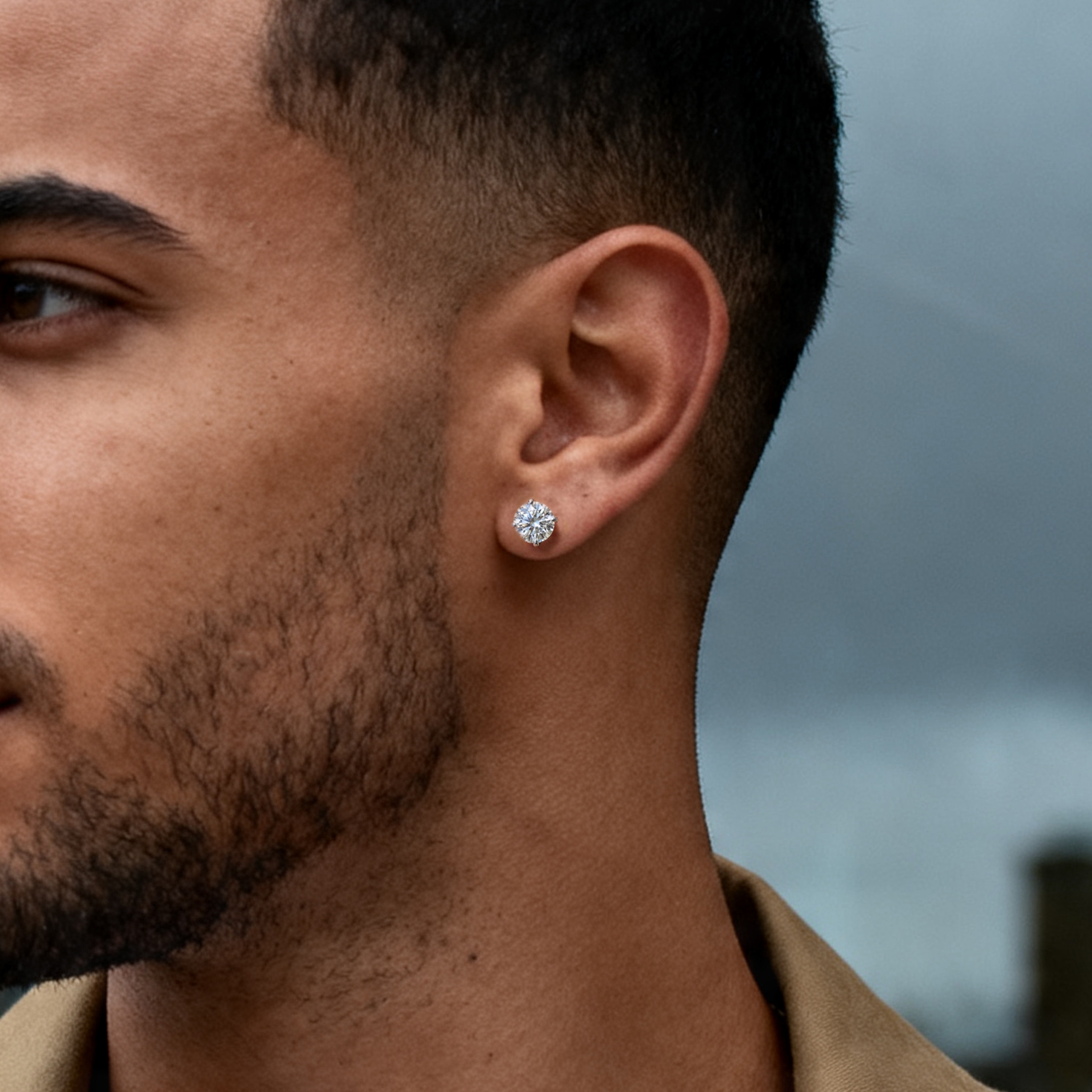 Lucid | 925 Sterling Silver 8mm Round Zirconia Stud Earring - 4