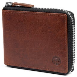 Montreal | Zip-Lined Tan RFID Leather Wallet
