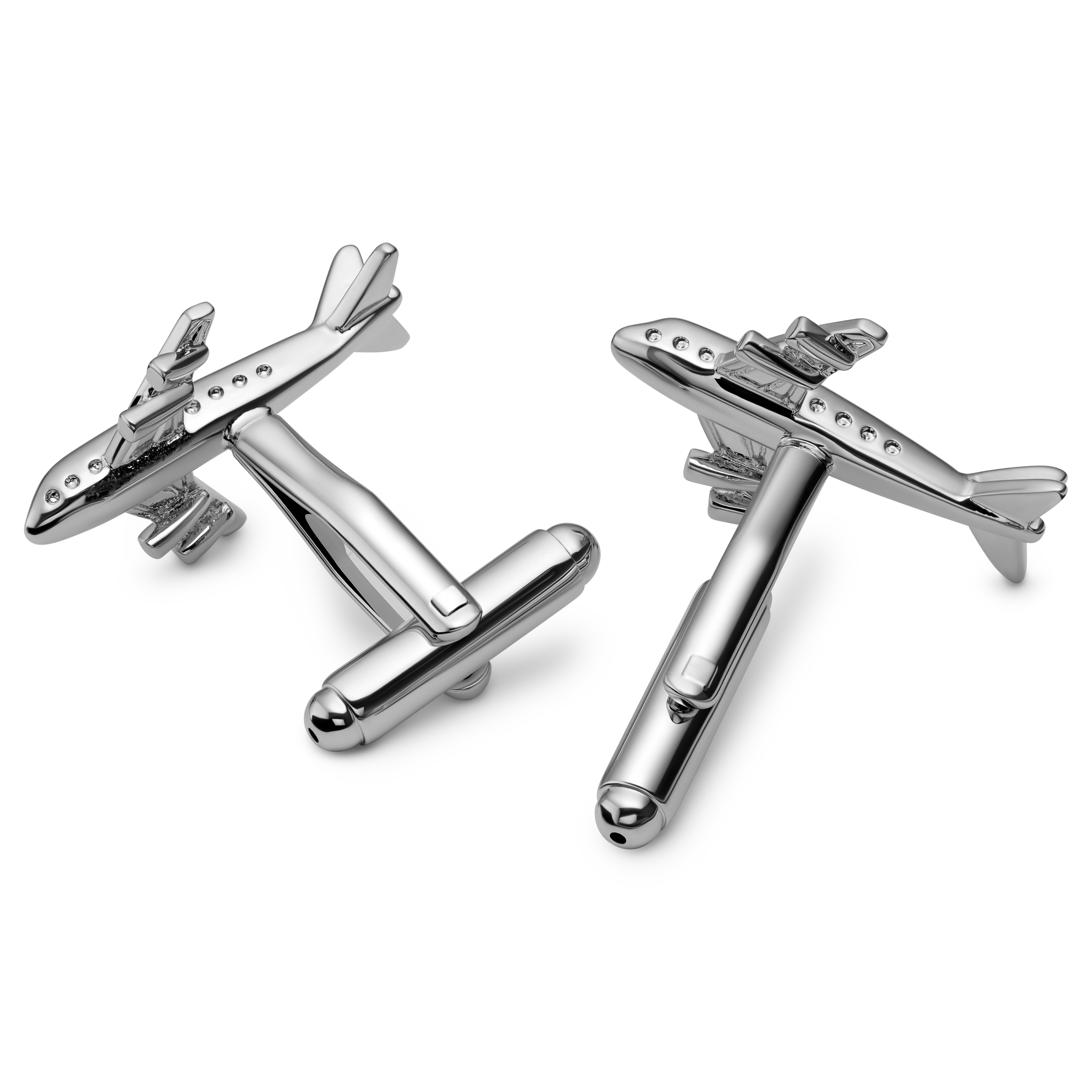 Kleos | Silver-tone Airplane Cufflinks - 2
