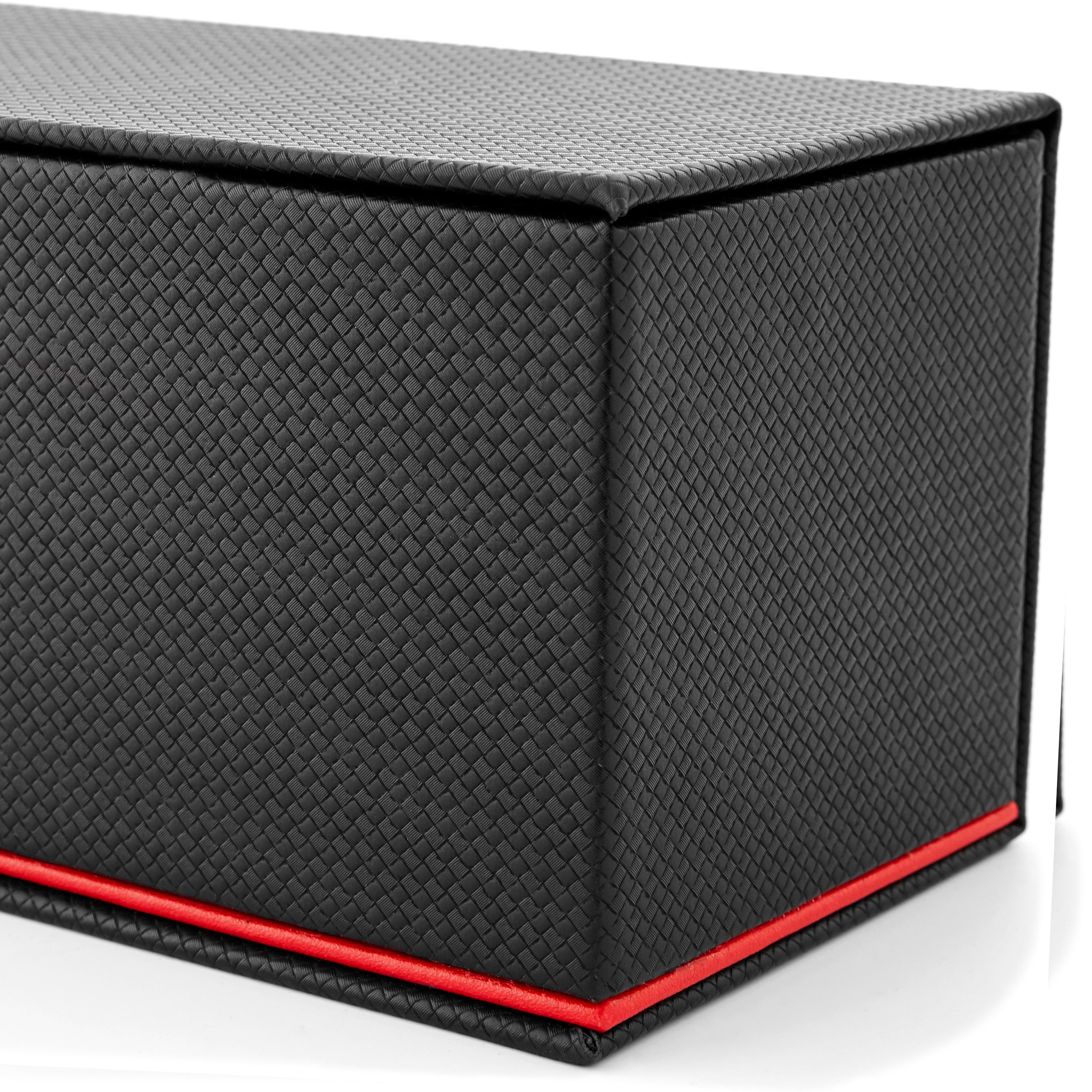 Black Attack Faux Leather Watch Organiser - 5 Watches - 5