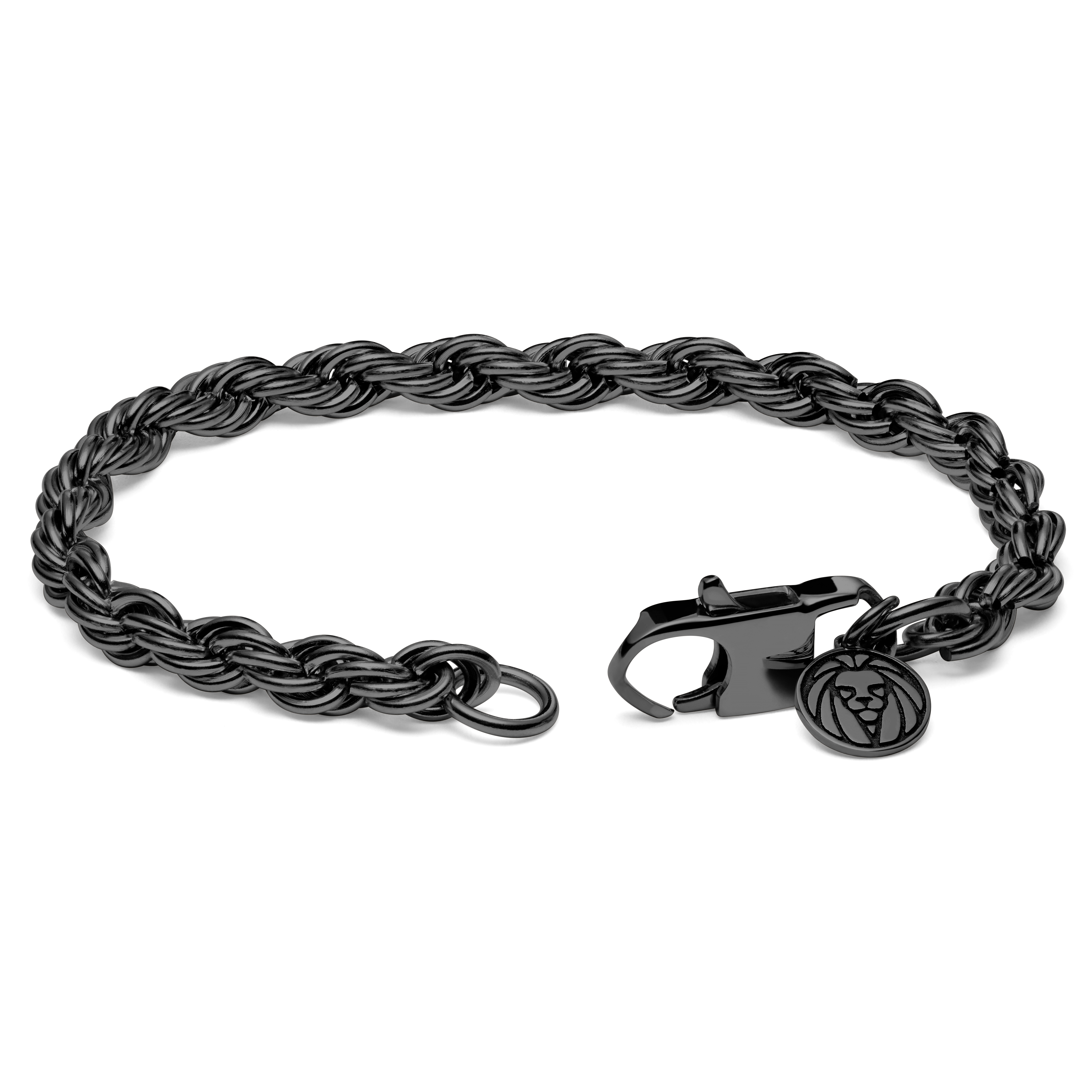 Amager | 6mm Gunmetal Stainless Steel Rope Chain Bracelet - 2