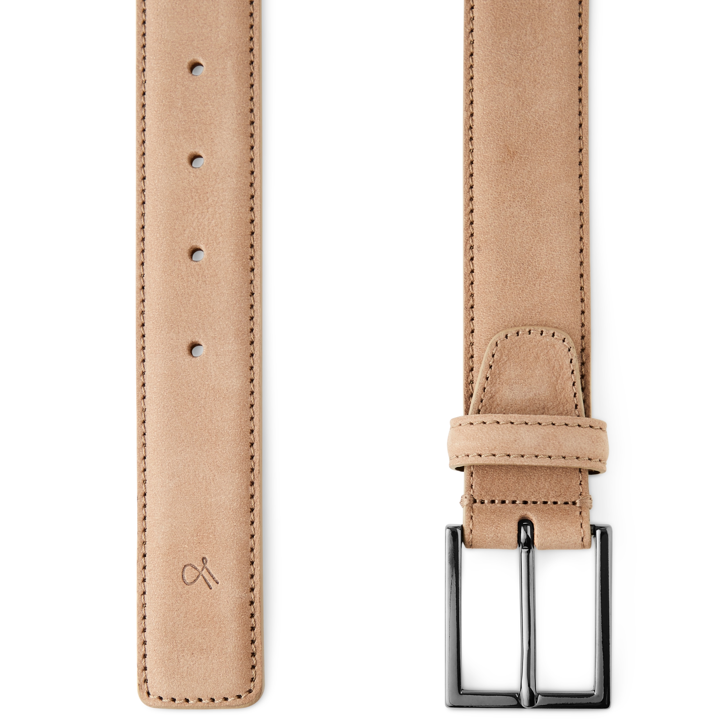 Cintura in pelle color marrone cammello - 2