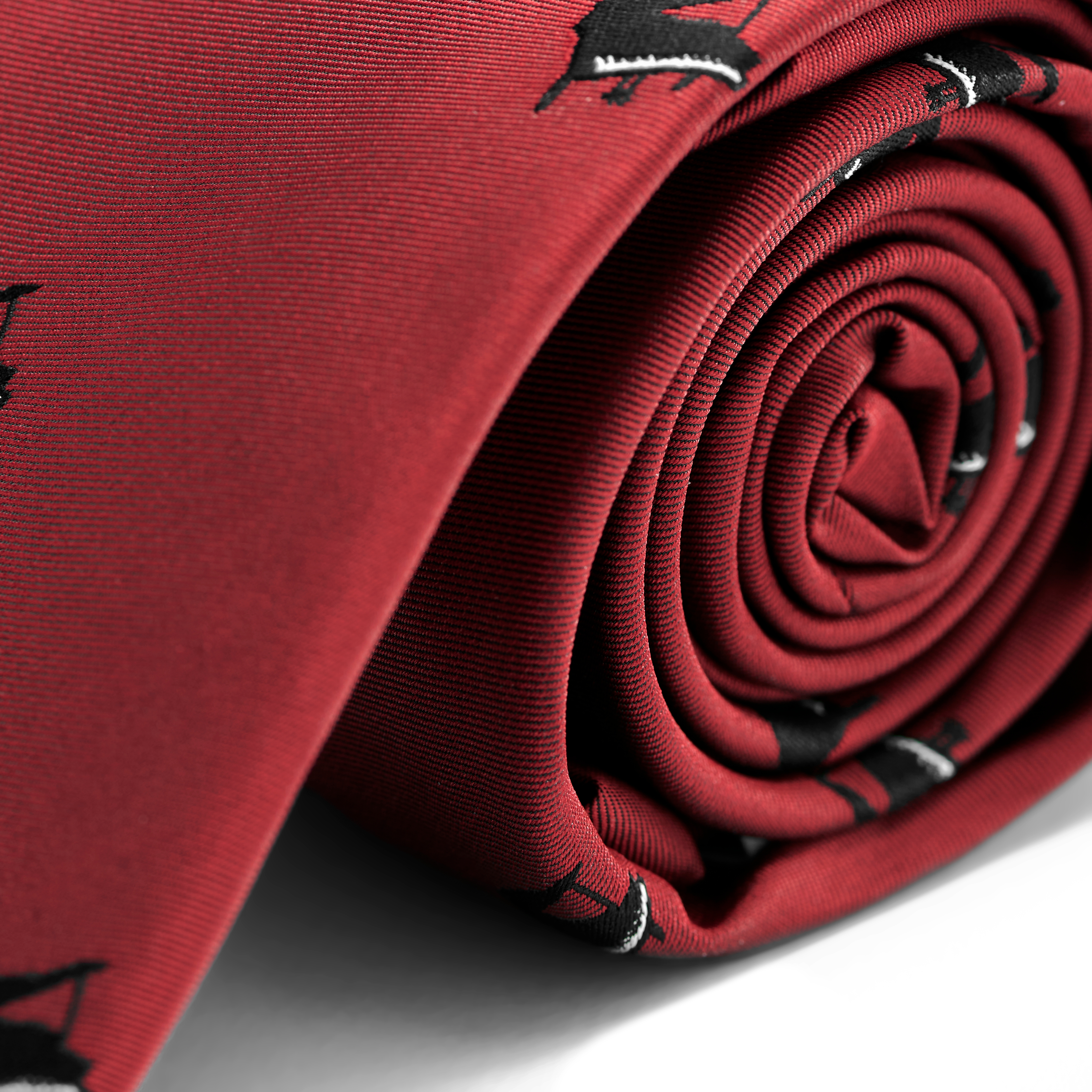 Burgundy Skinny Tie with Pianos - 2