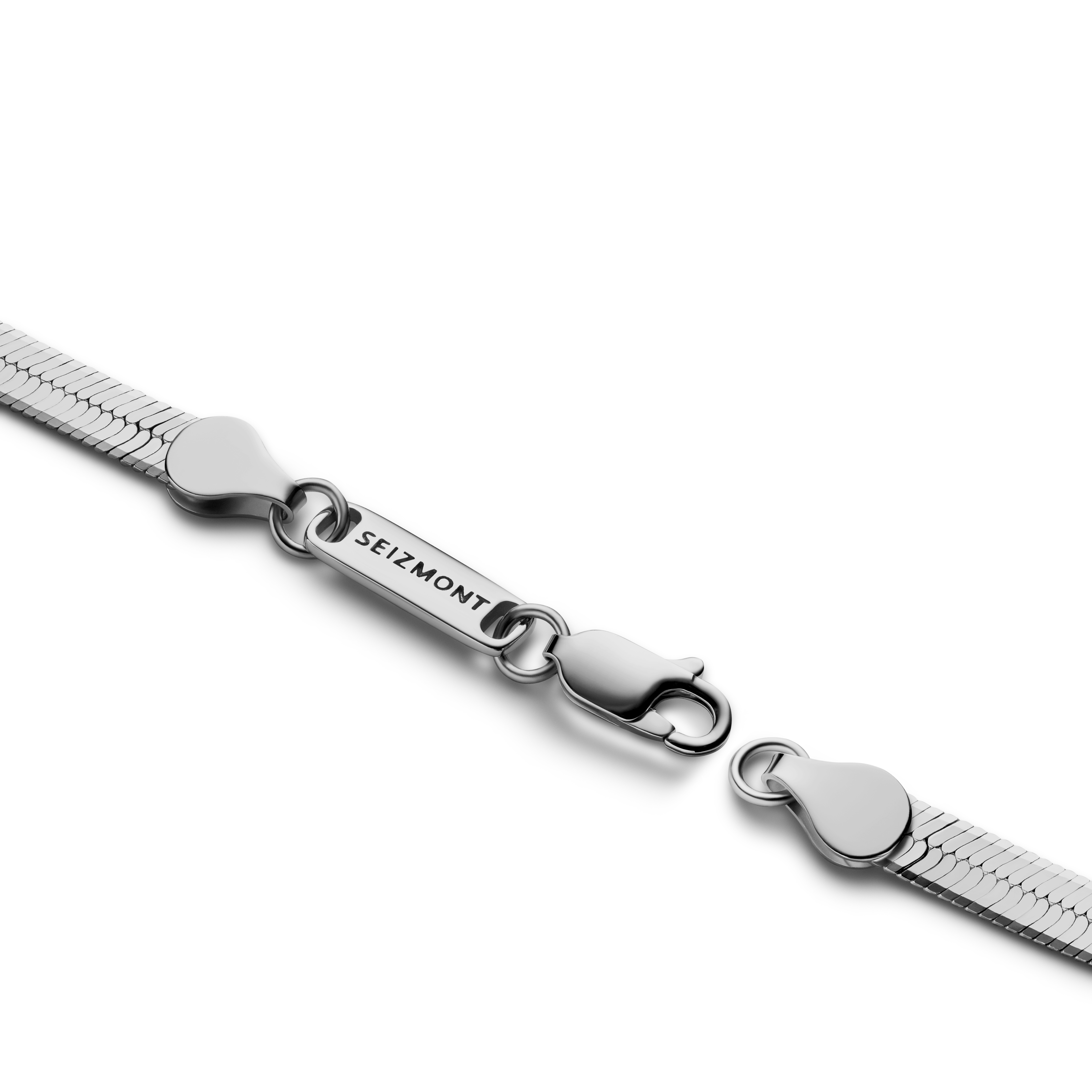 Argentia | 925s | 4mm Rhodium-Plated Sterling Silver Herringbone Chain Bracelet - 4