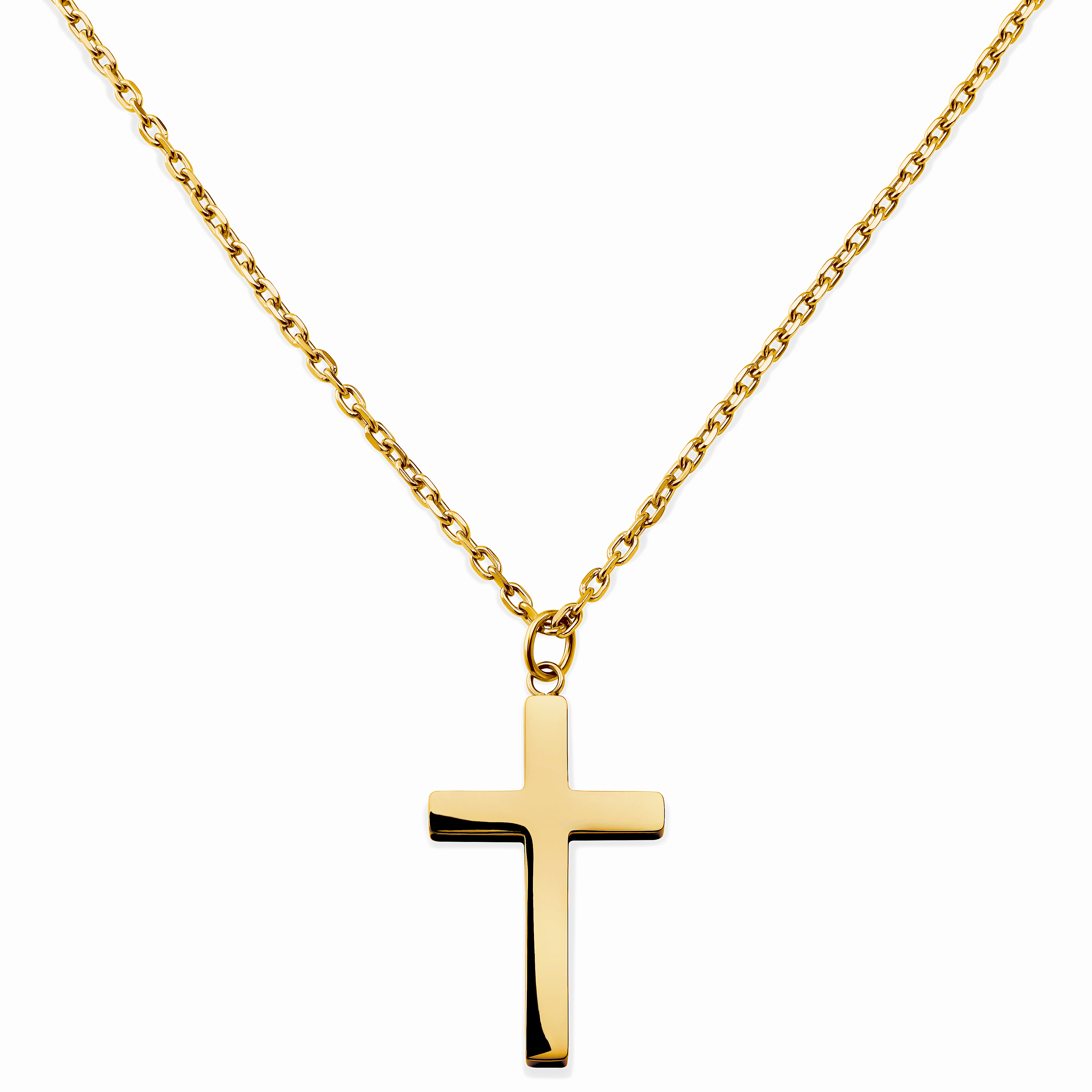 New Classics | Guldtonet Rustfrit Stål Kors Halskæde - 2 mm - 1