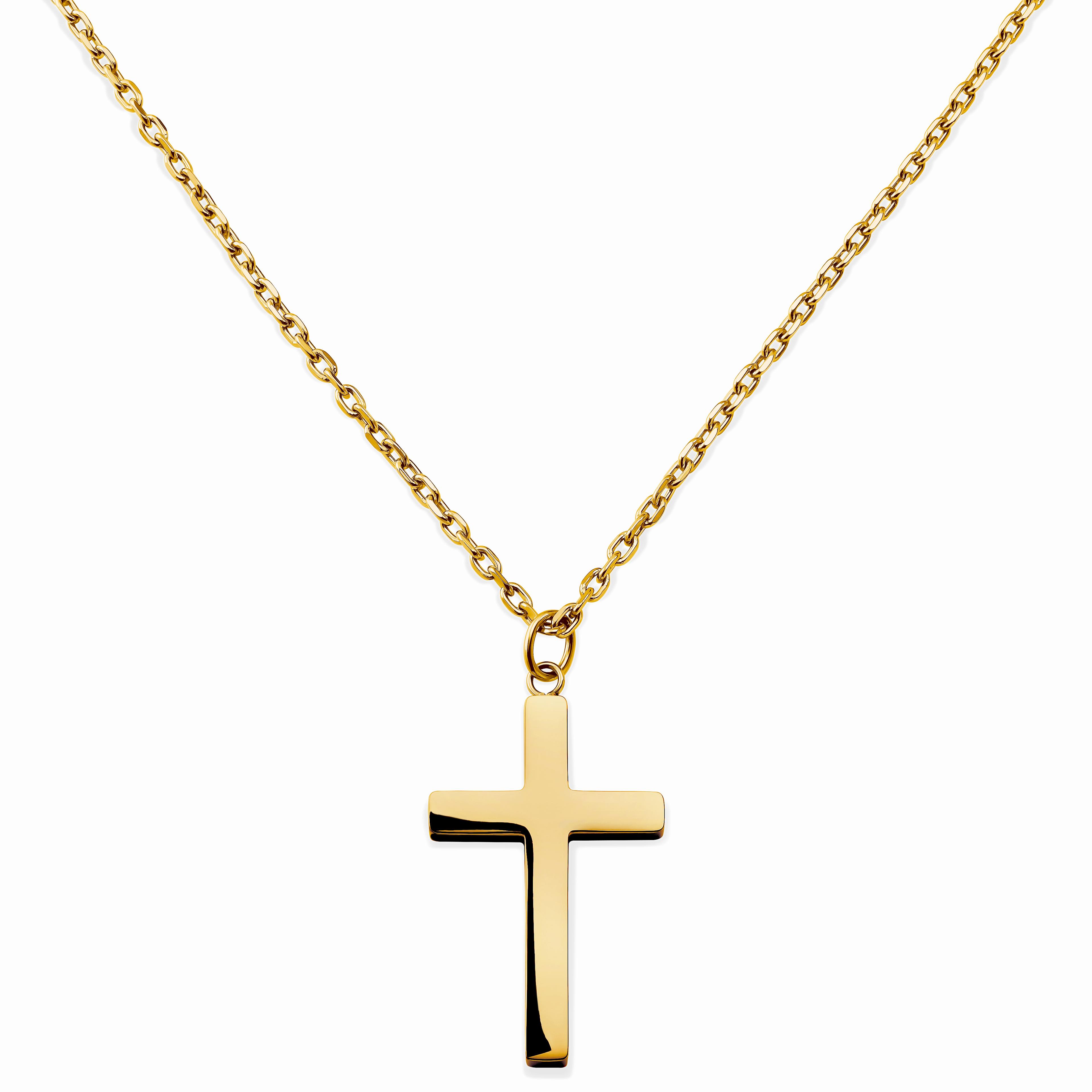 New Classics | Guldtonet Rustfrit Stål Kors Halskæde - 2 mm - 1