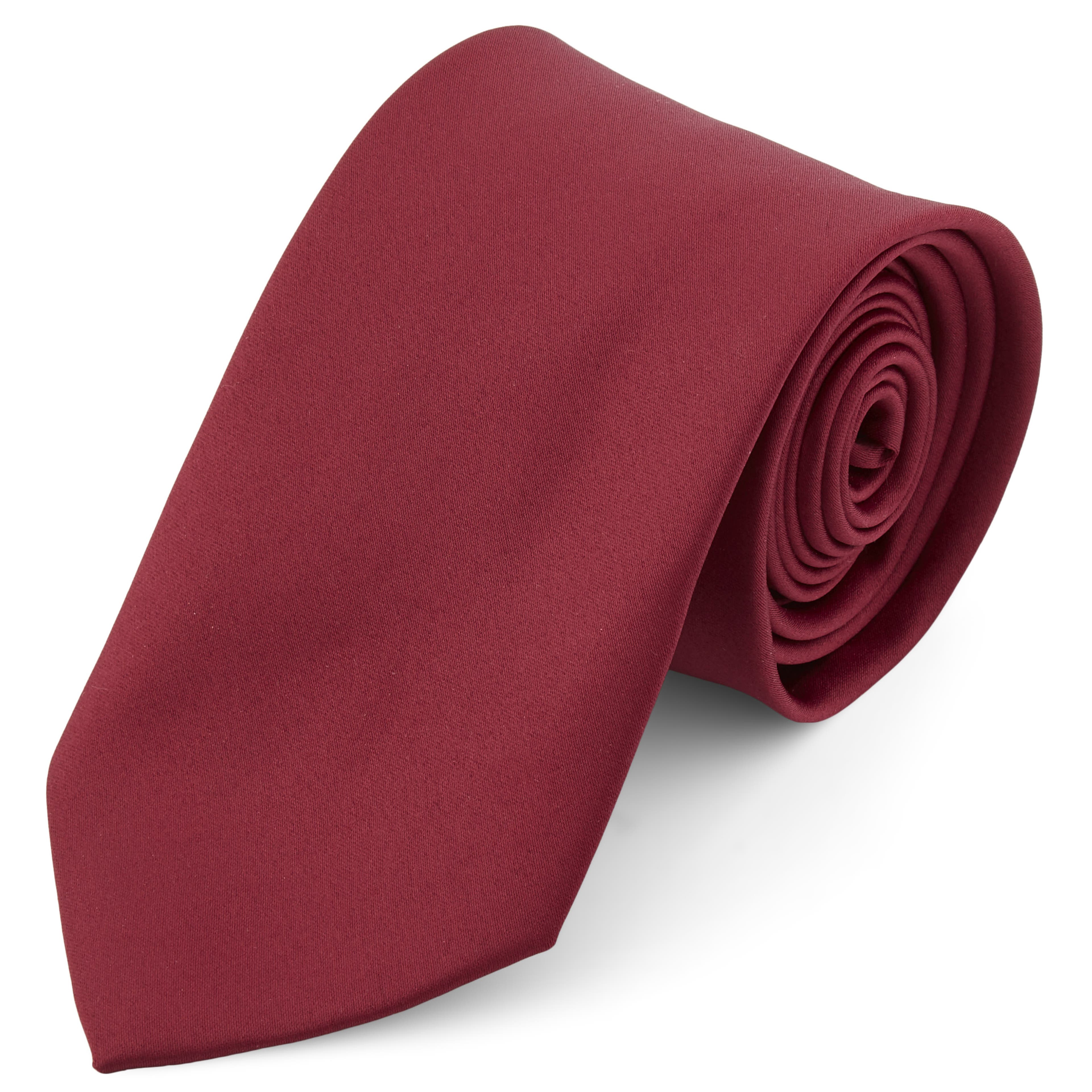 Дълга едноцветна вратовръзка в бордо 8 см