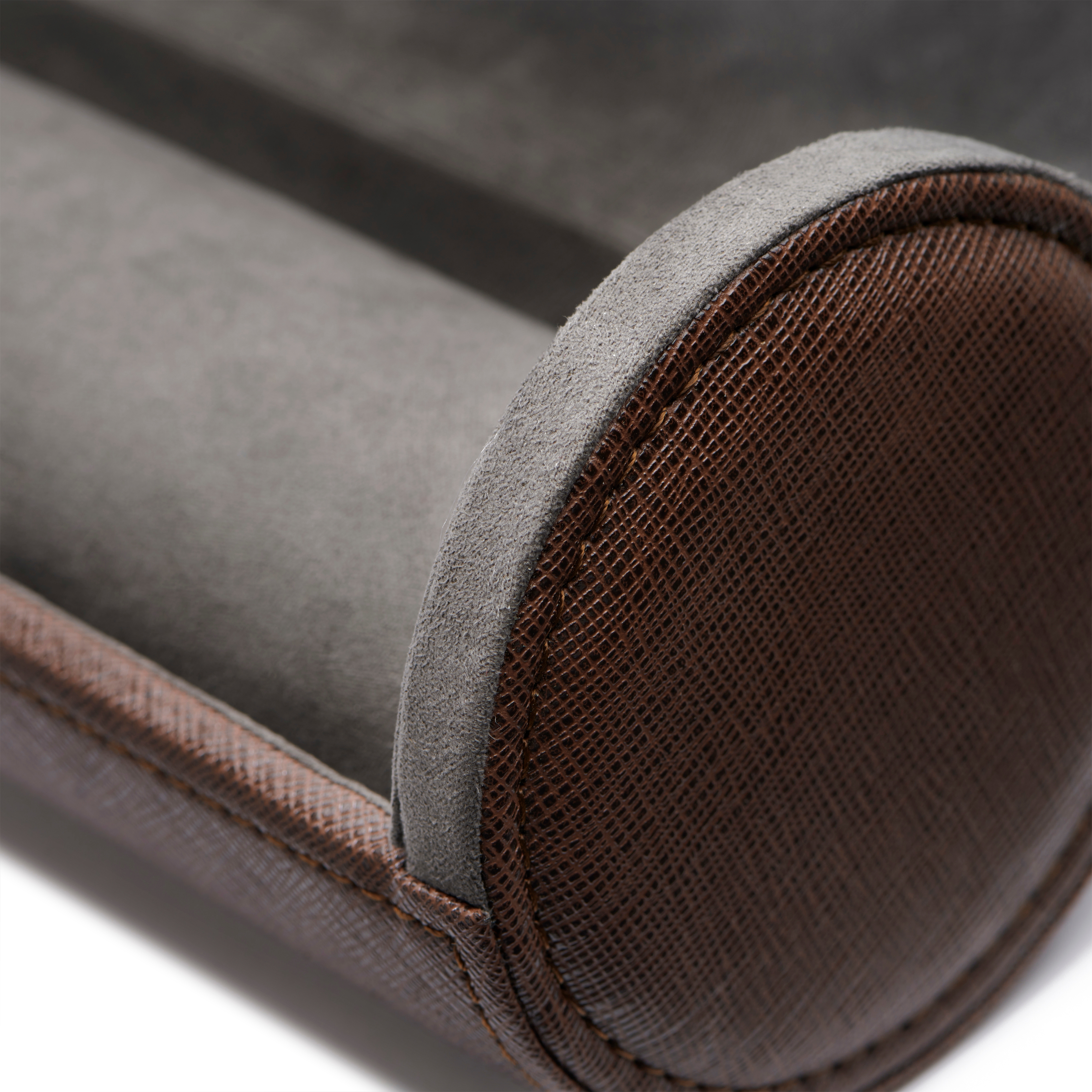 Brown Leatherette Travel Roll Case – 3 Watches - 4