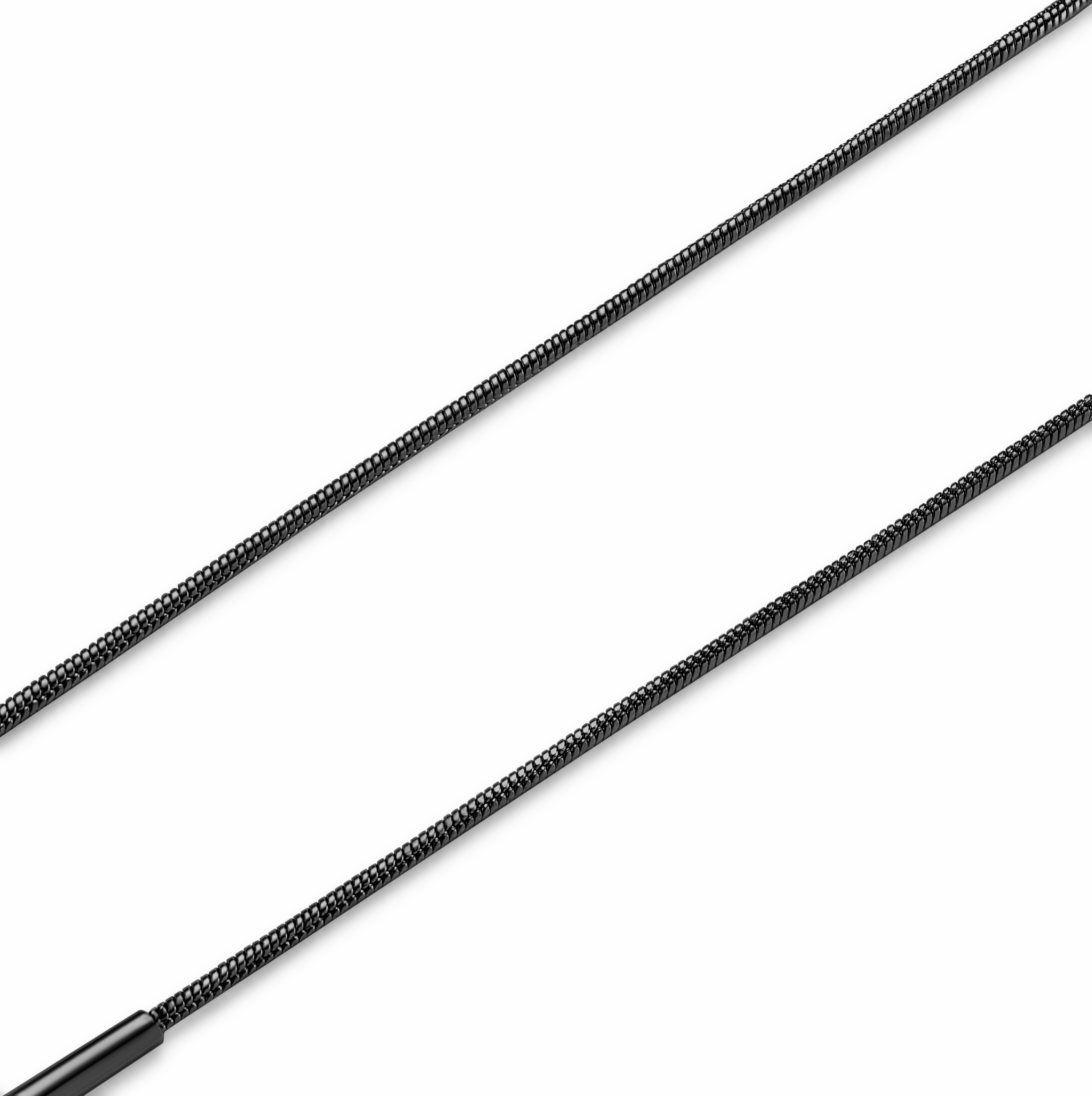 Essentials | 1 mm Gunmetal Schwarzes Schlangenketten-Armband - 4