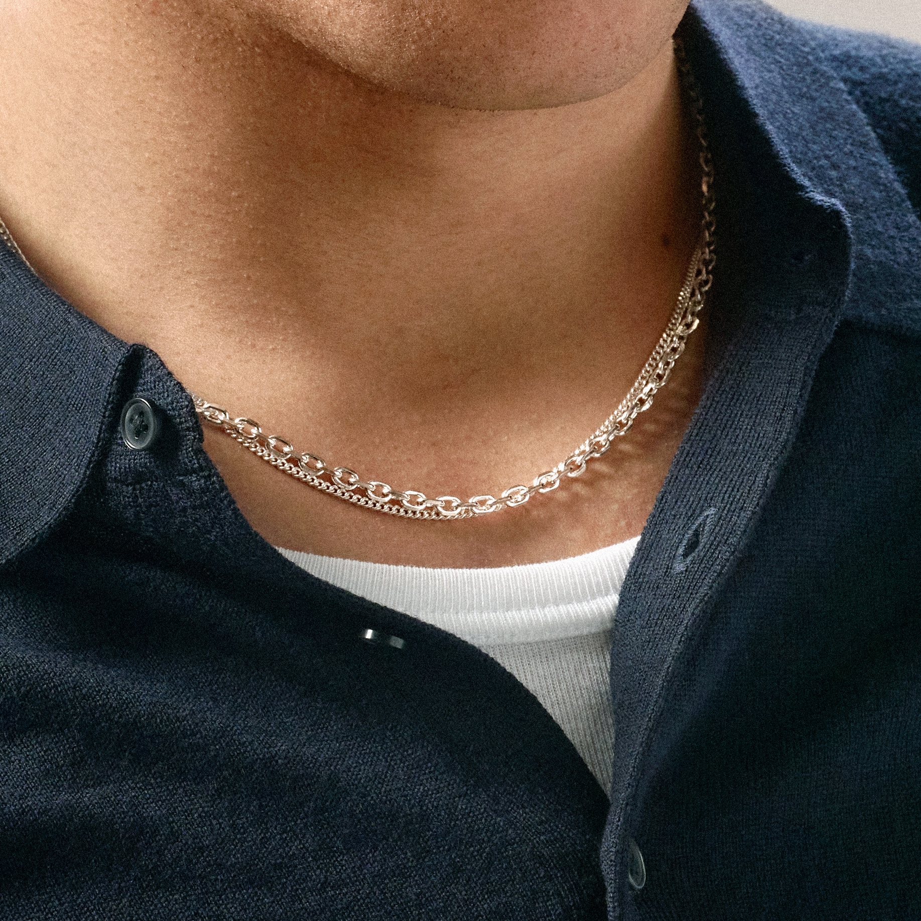 Argentia | 4 mm náhrdelník z káblovej retiazky zo surového mincového striebra 925 bez povrchovej úpravy - 4