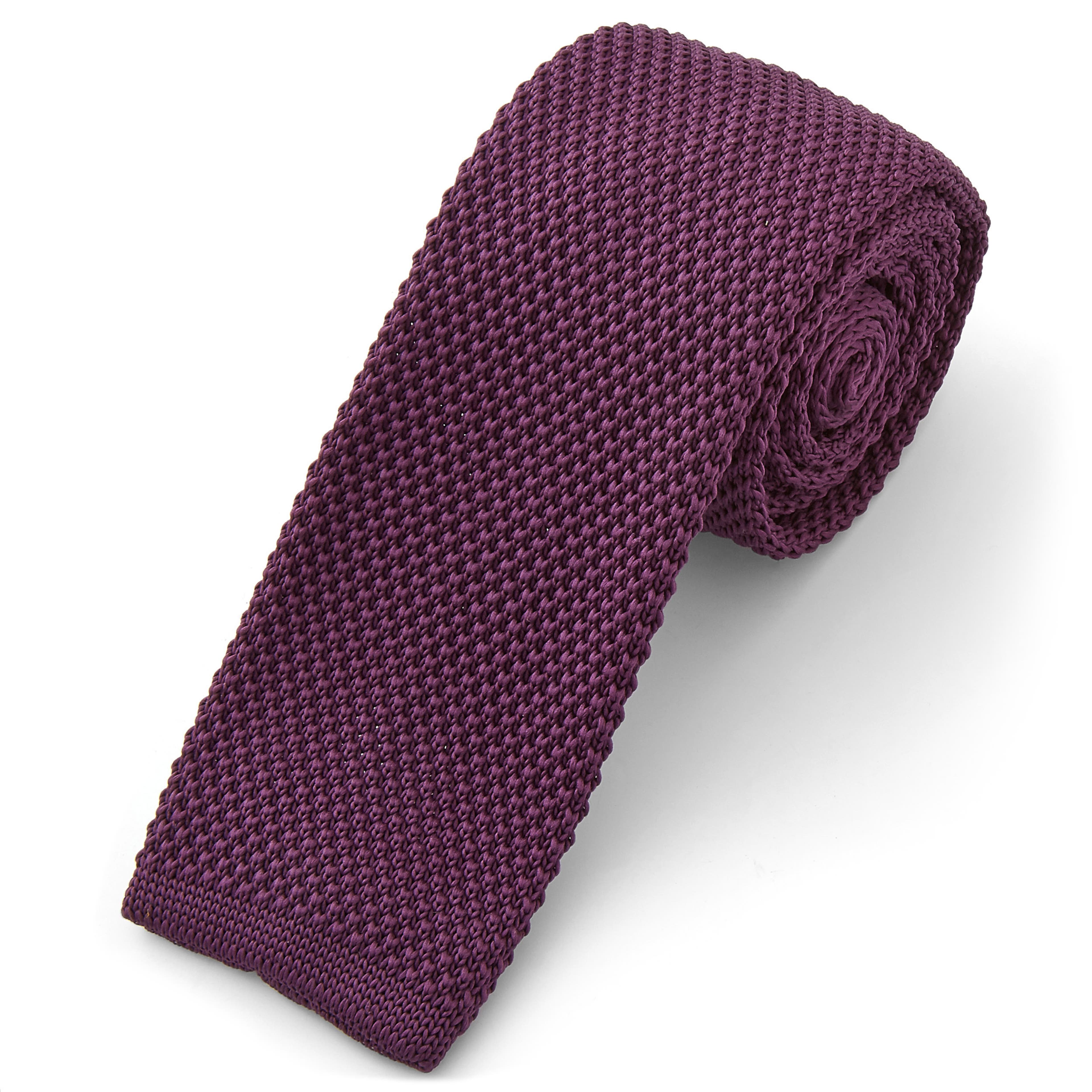 Cravate violette tricotée