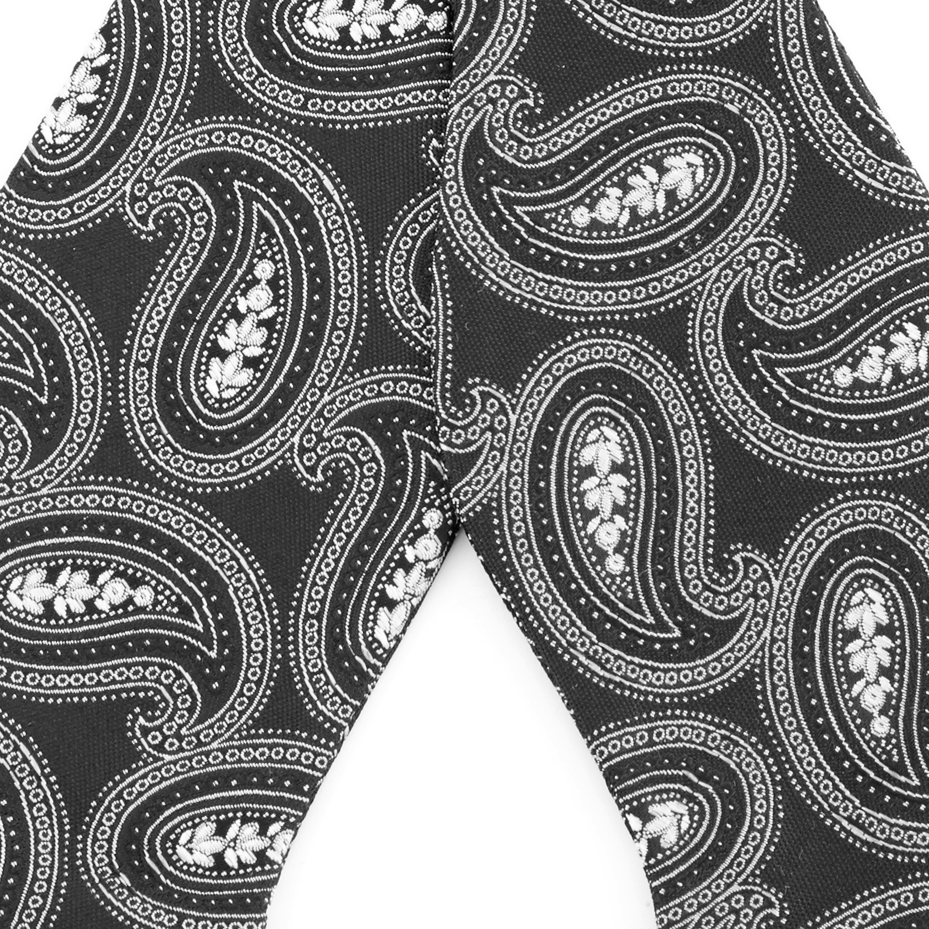 Black Paisley Self-Tie Bow Tie - 2