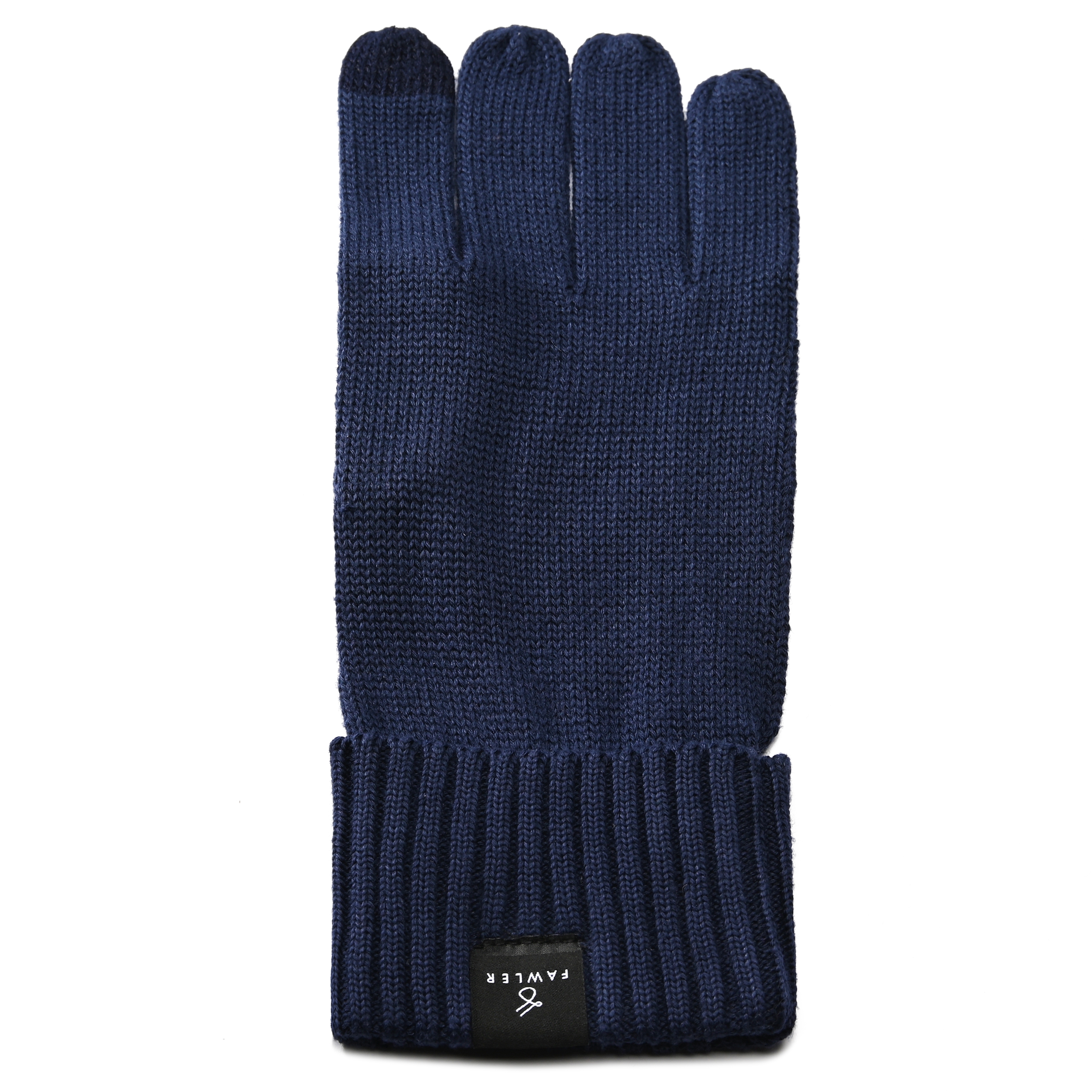 Men's Flat Knit Gloves Solid Navy / Medium/Large