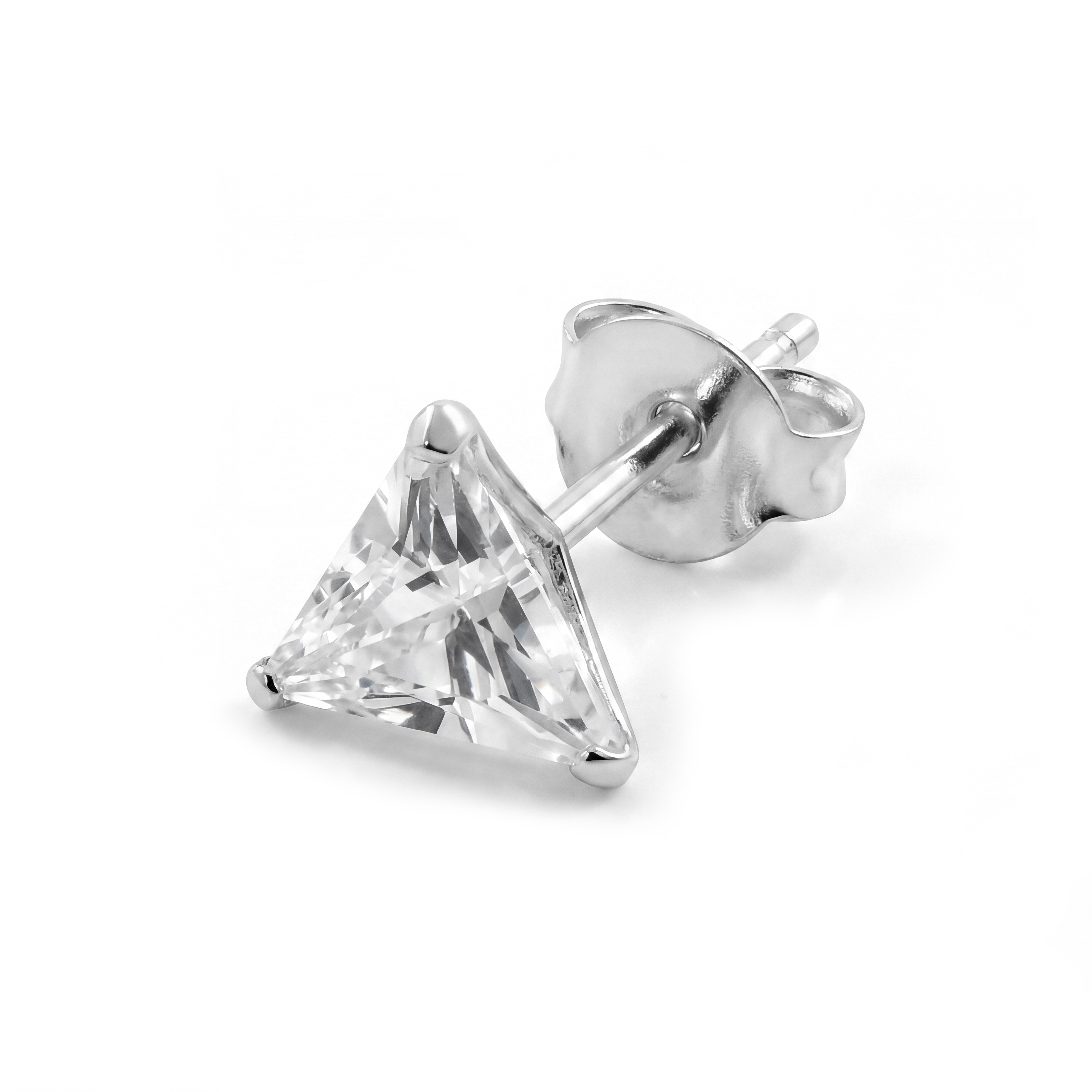 Lucid | 925 sterling ezüst háromszög alakú cirkónia stift fülbevaló 6 mm