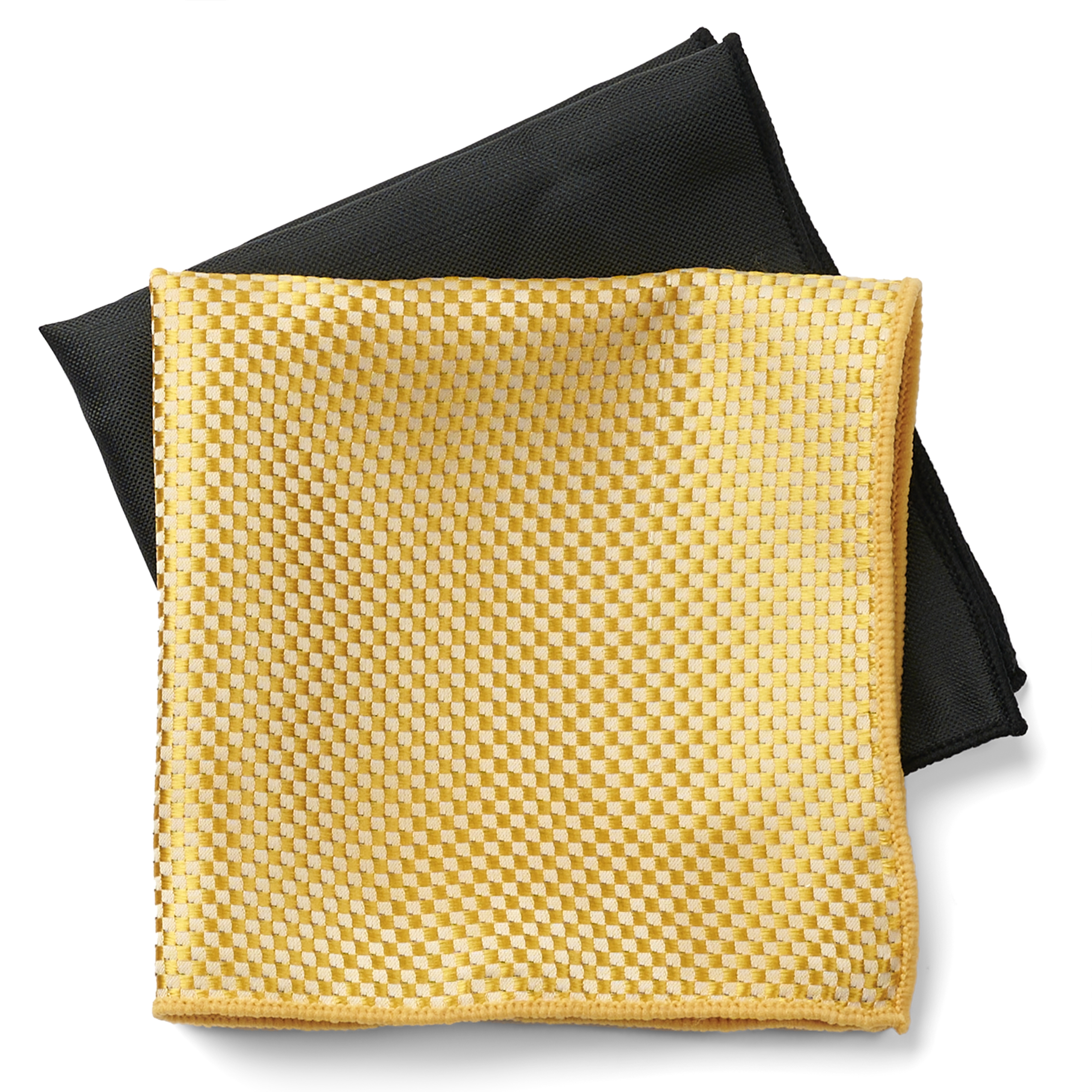 Black Textured Pocket Square - 1