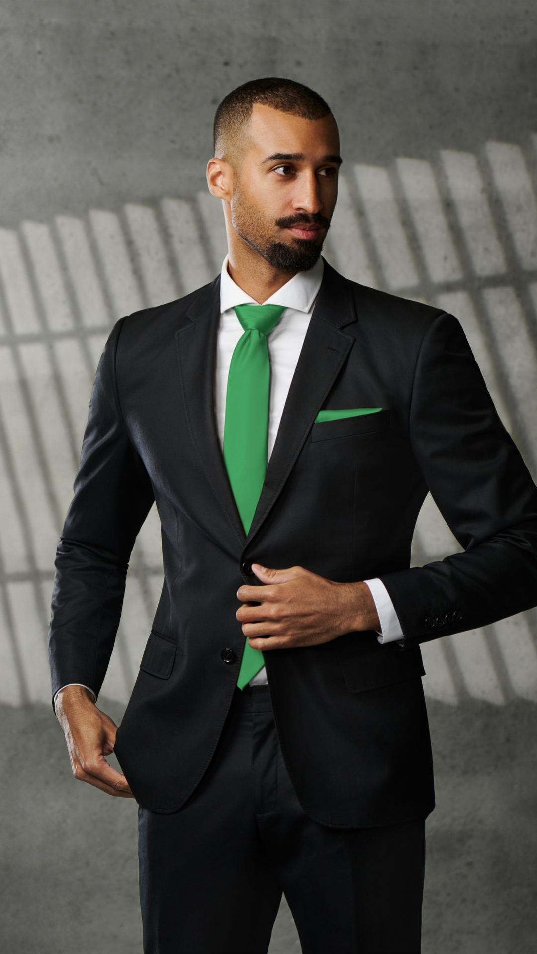Cromoncent Set Camicia Uomo Maniche Lunghe + Cravatta E Fazzoletto - Verde Acqua, Taglia Small, Tessuto Antirughe - 3