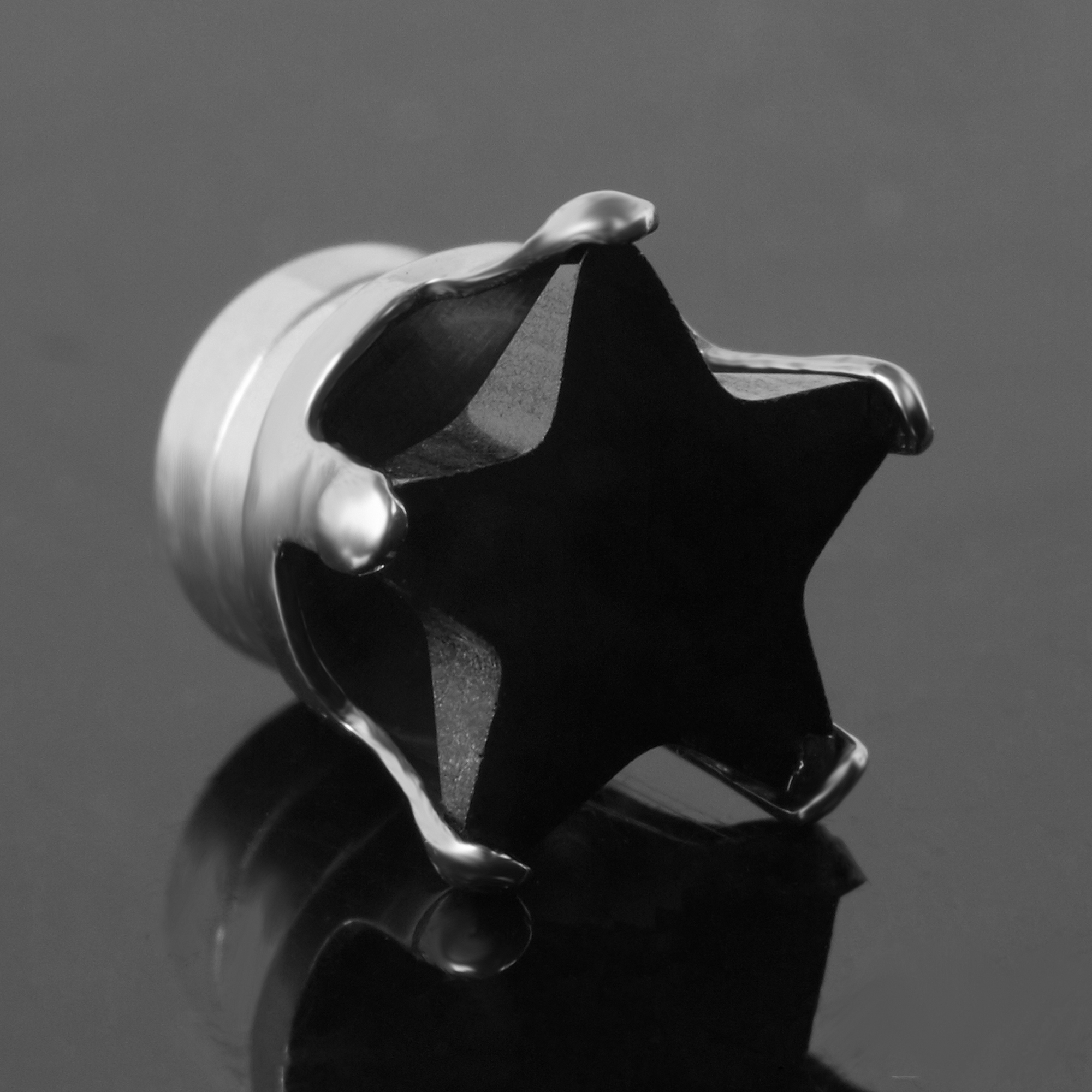 6 mm Small Black Crystal Star Magnetic Earring - 3
