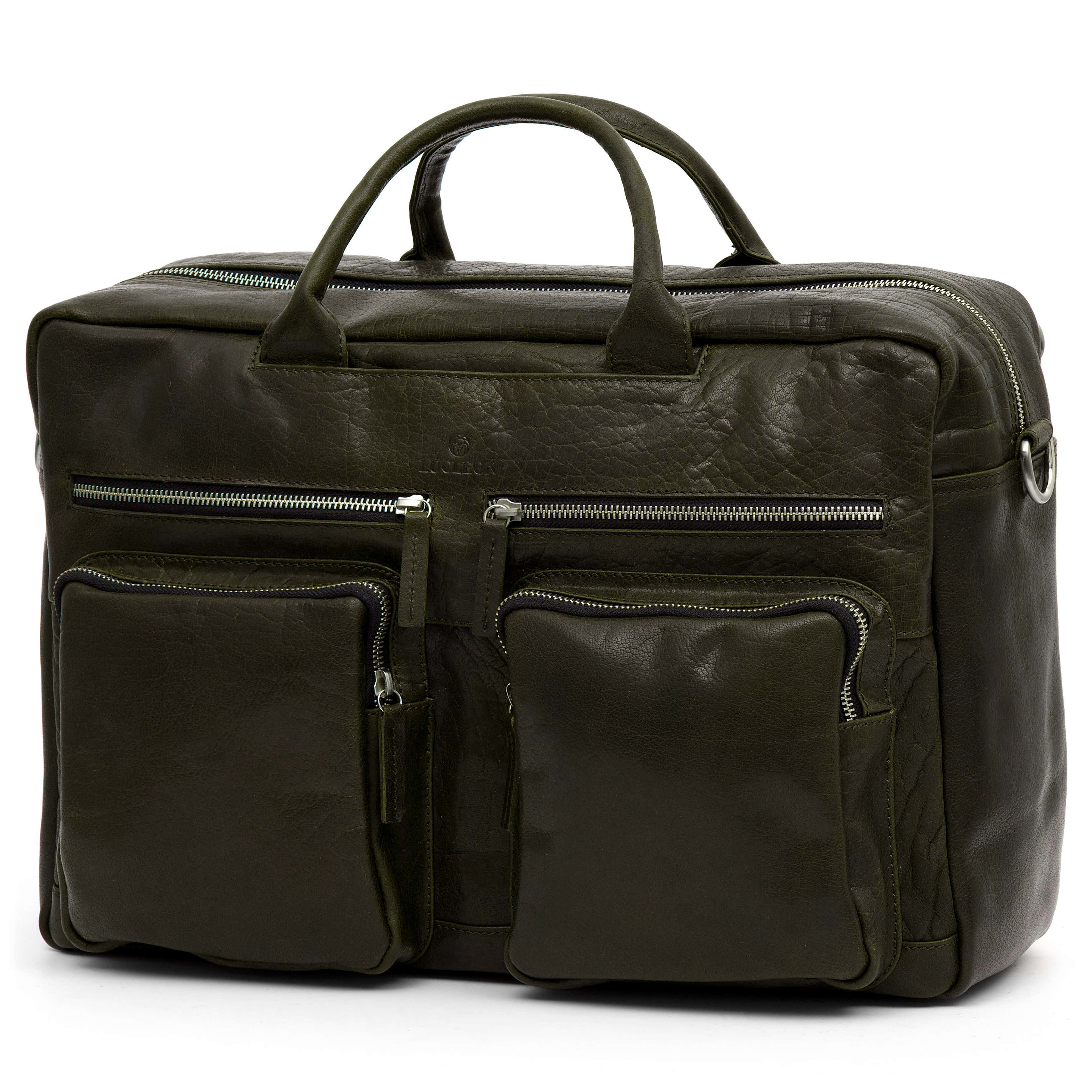 Montreal Combi Olive Leather Travel Bag