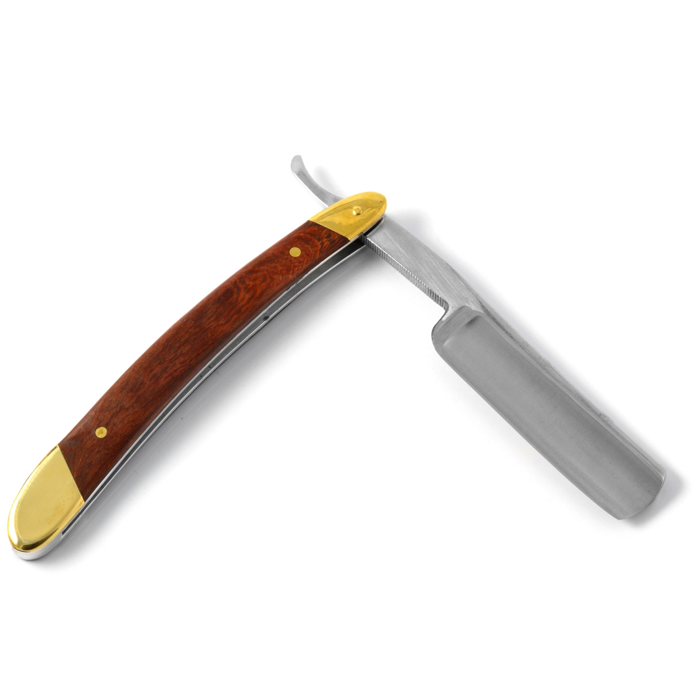 Rød Eik/Gullbelagt Barberkniv 13/16" - 5