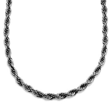 Amager | 10 mm Silver-Tone Stainless Steel Rope Chain Necklace