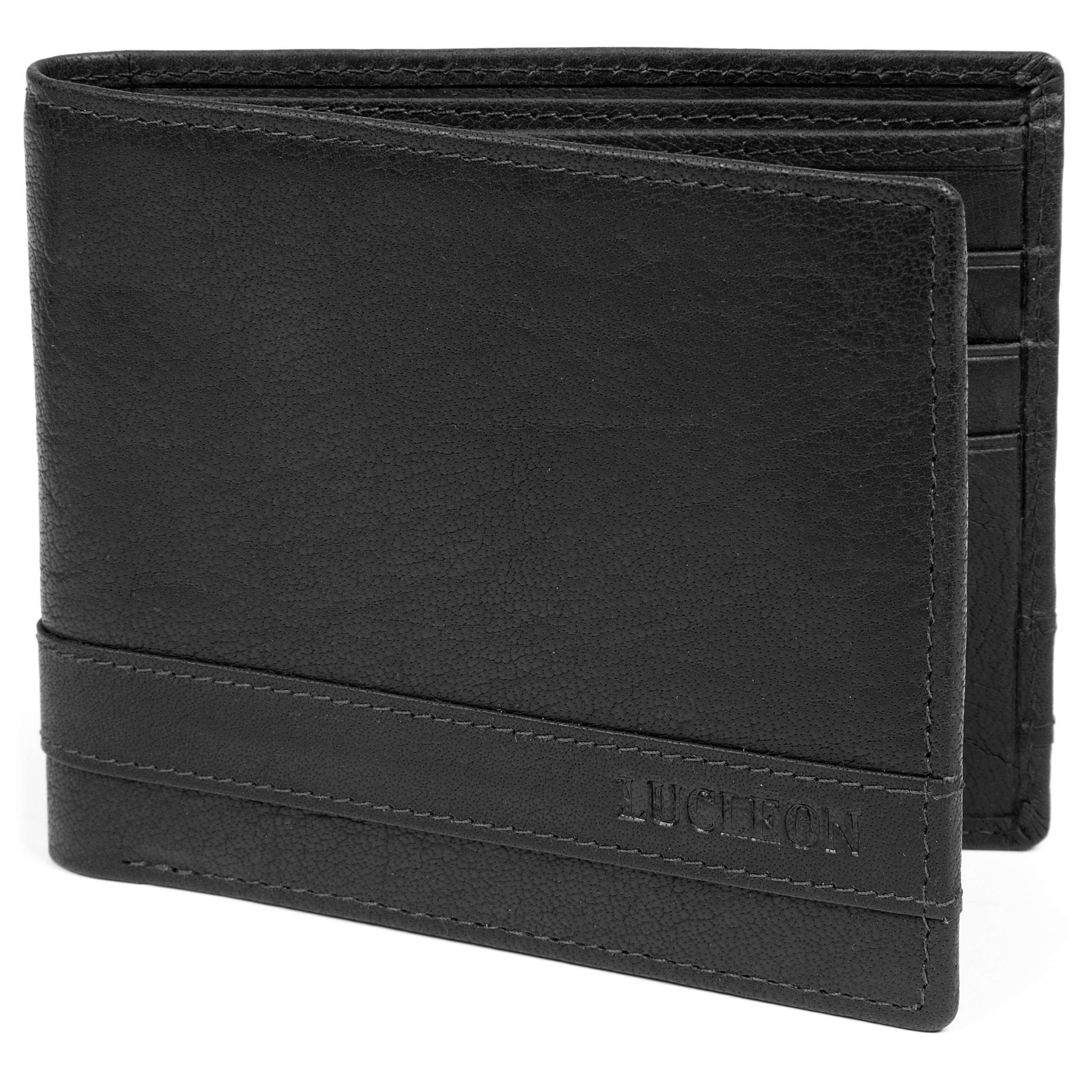 Czarny skórzany luksusowy portfel RFID Montreal