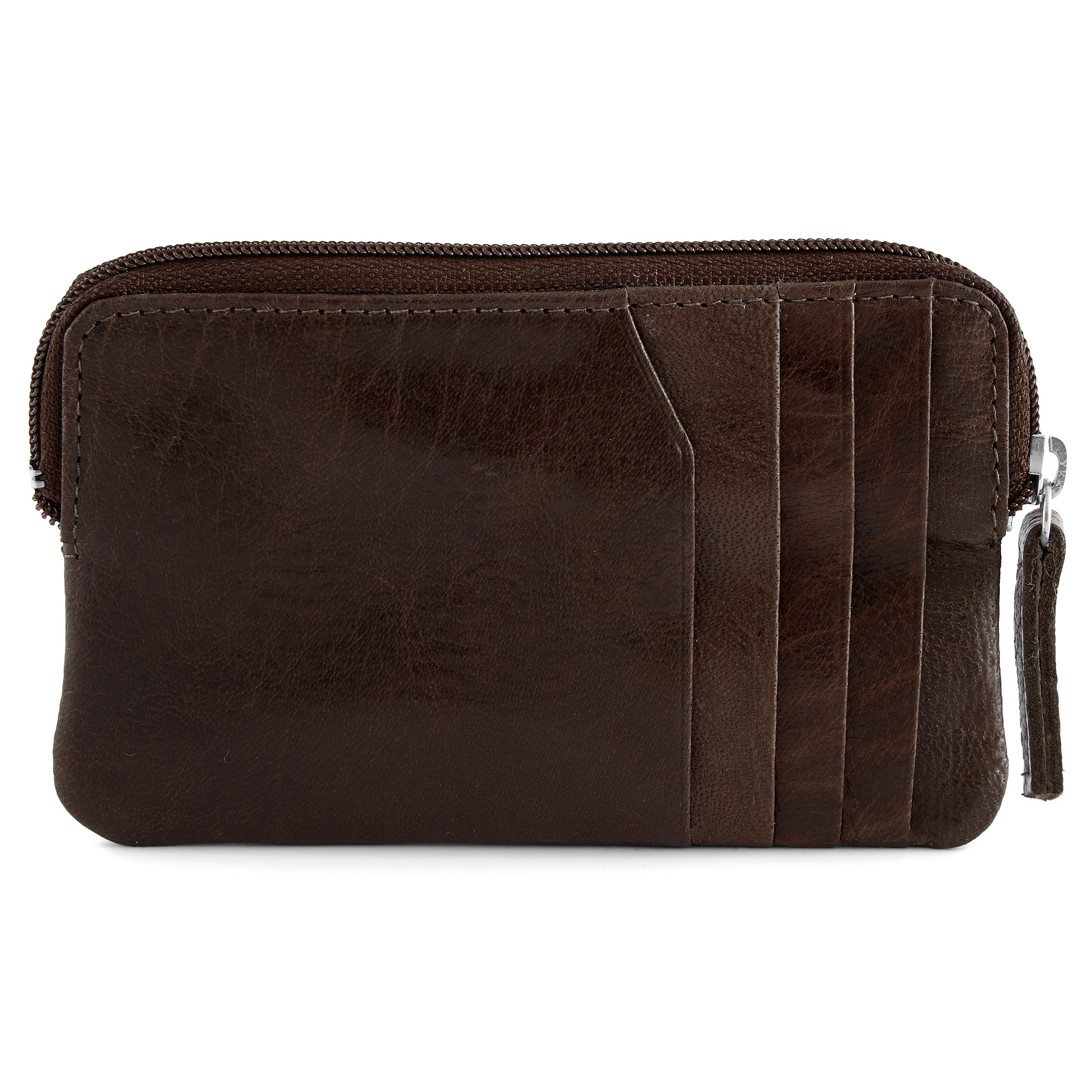 Bruine California Leren Portemonnee met Rits - 1